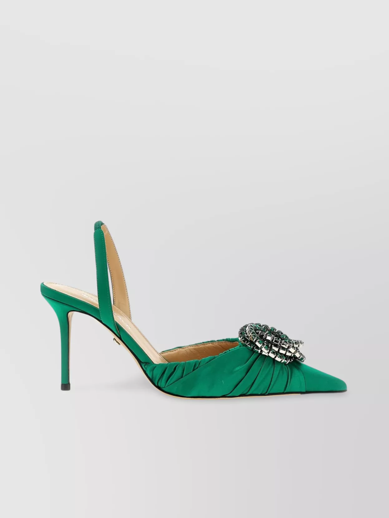 Mach&mach 'galactic' Ruched Slingback With Embellished Detail In Brown