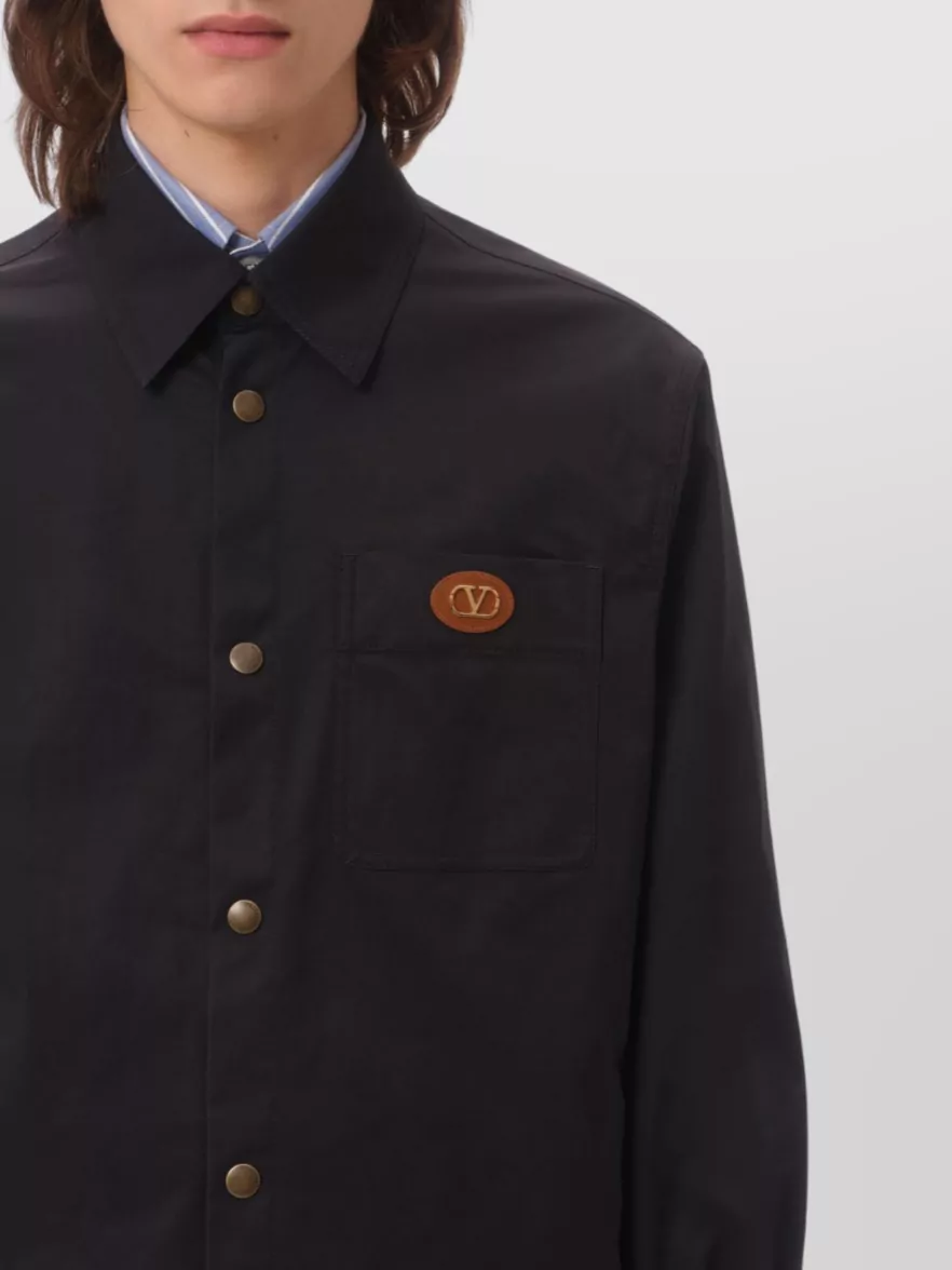Valentino Garavani Nylon Shirt Jacket With Rubberized V Detail