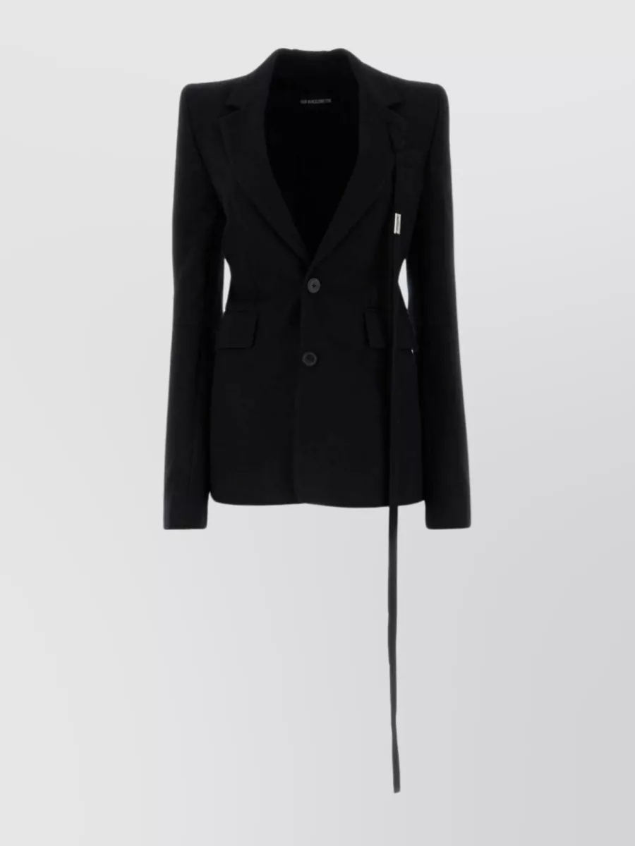 Shop Ann Demeulemeester Attached Waist Tie Rachele Blazer In Black