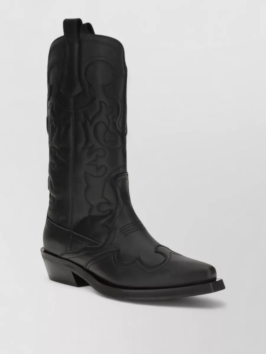 Ganni Embroidered Western Boots