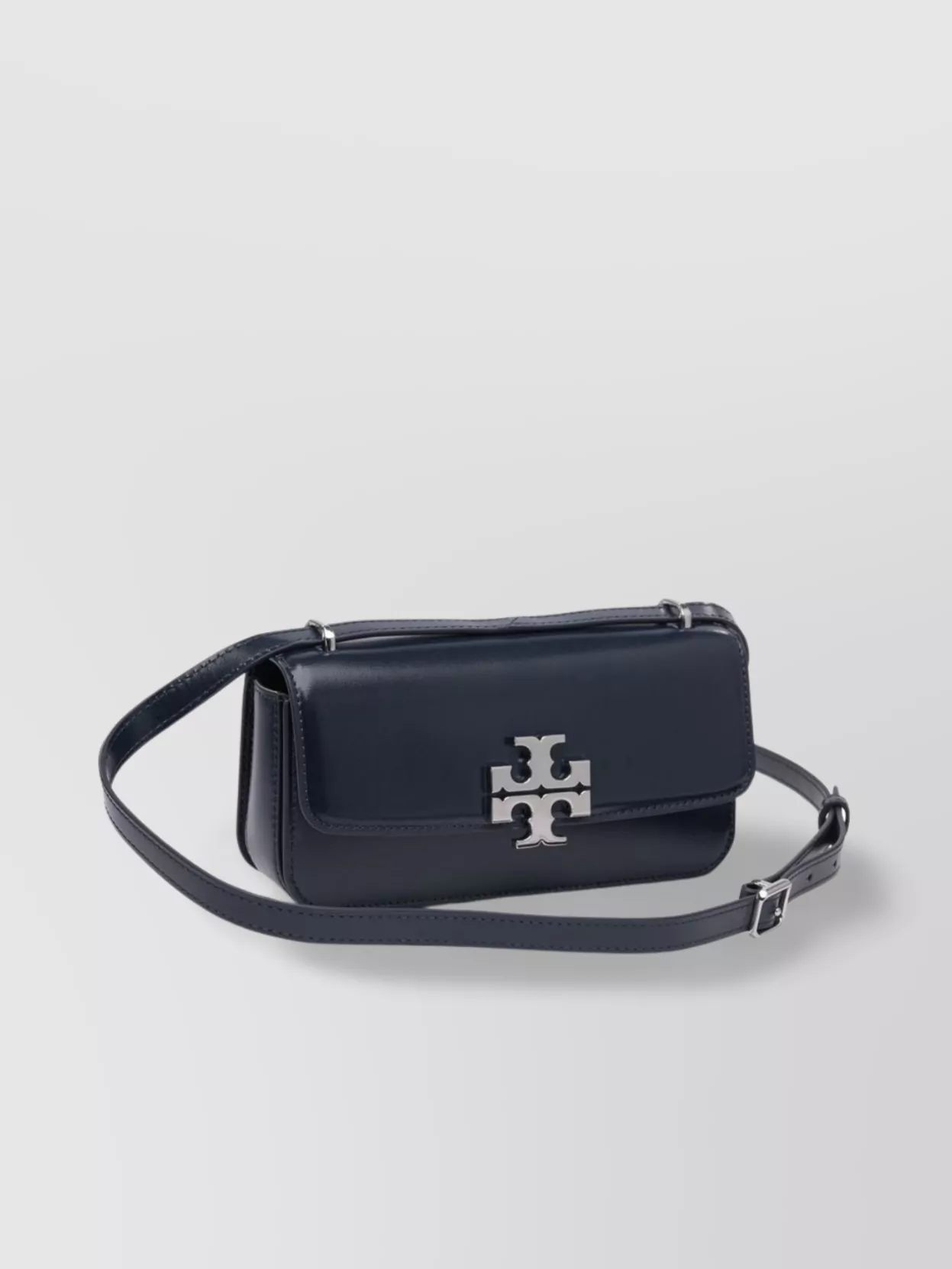 Tory Burch Structured Black Leather Eleanor Shoulder Bag