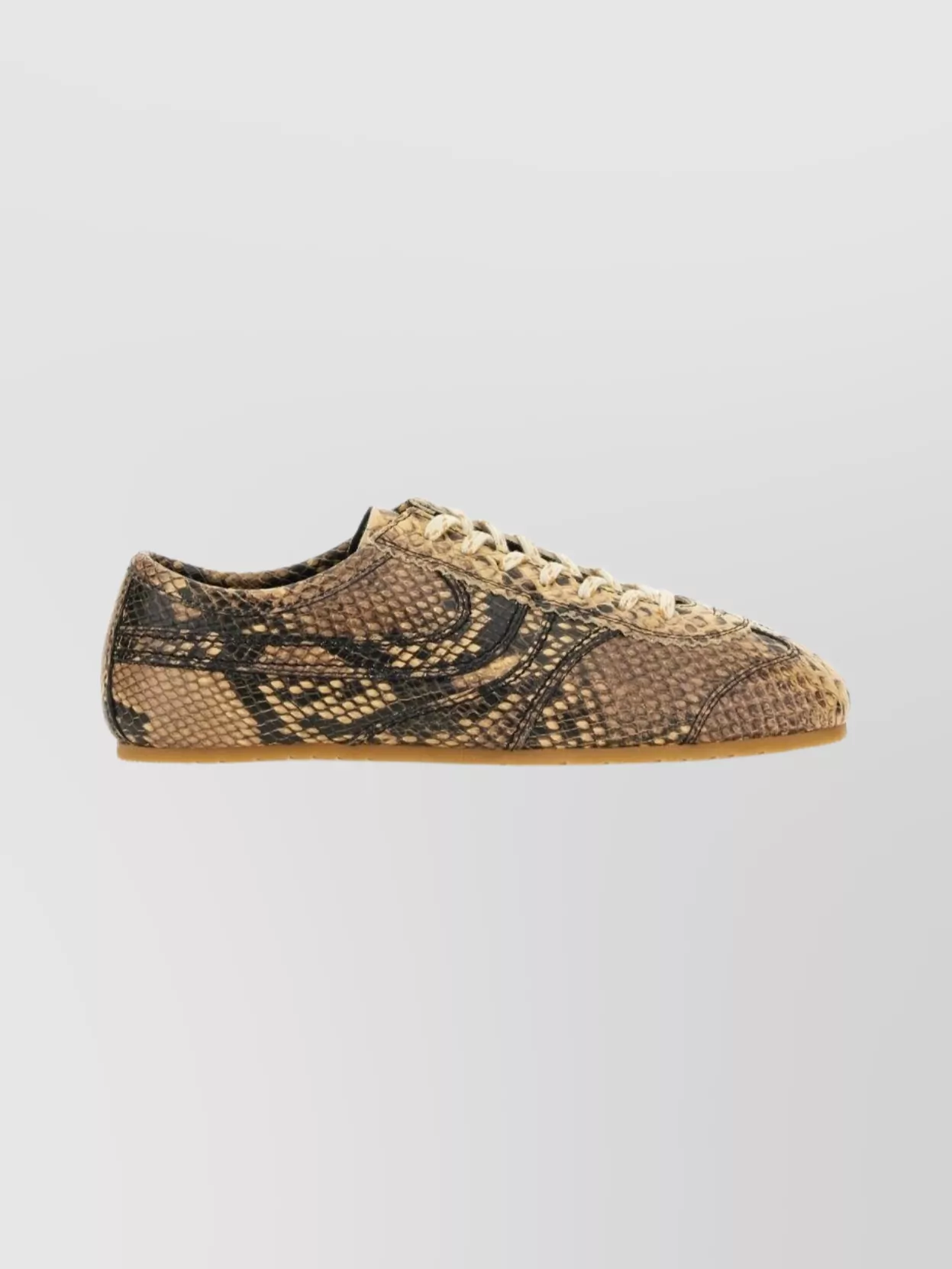 Dries Van Noten Low-Top Snakeskin Pattern Leather Sneakers