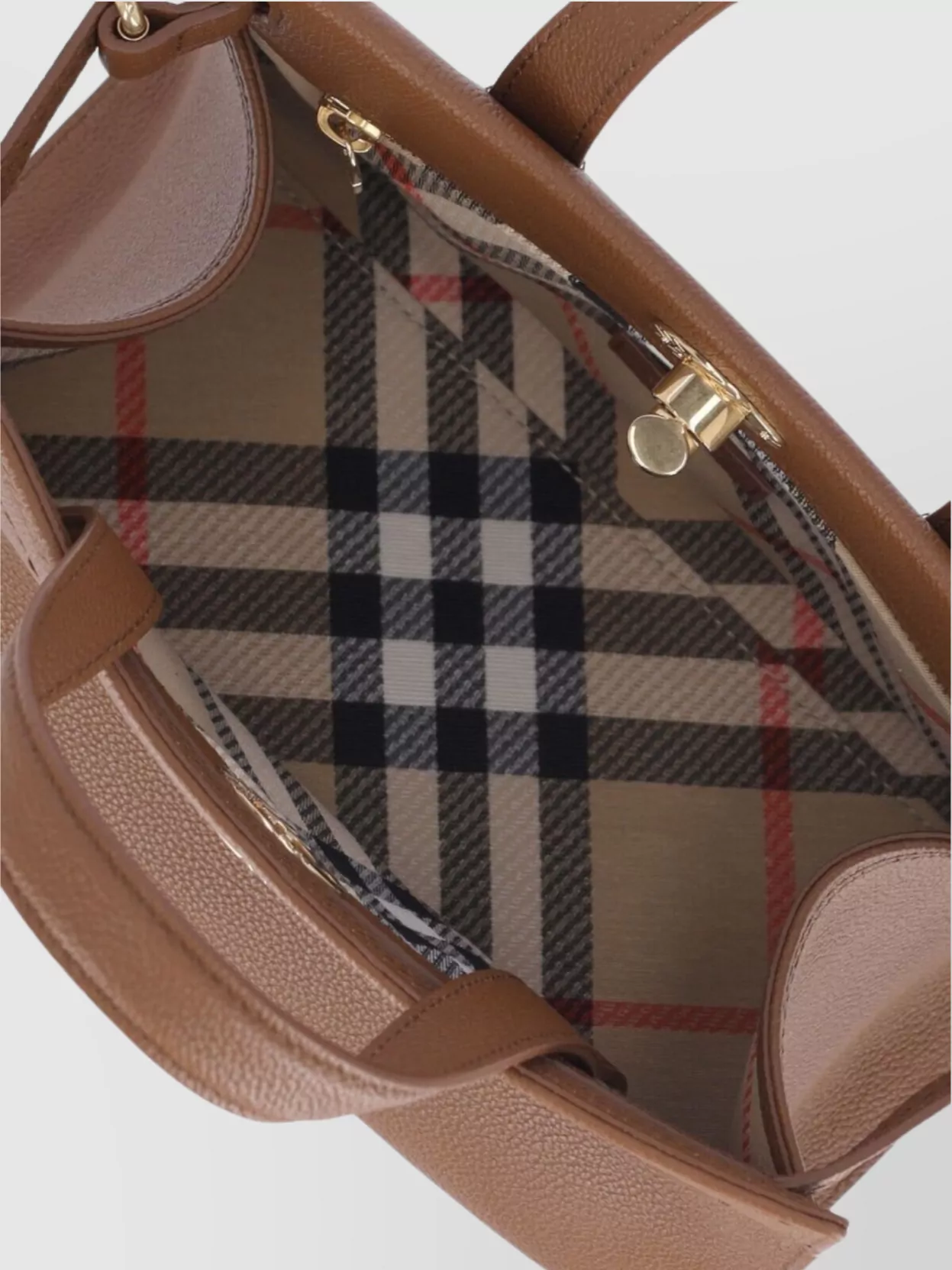 Burberry Structured Top Handle Shoulder Bag
