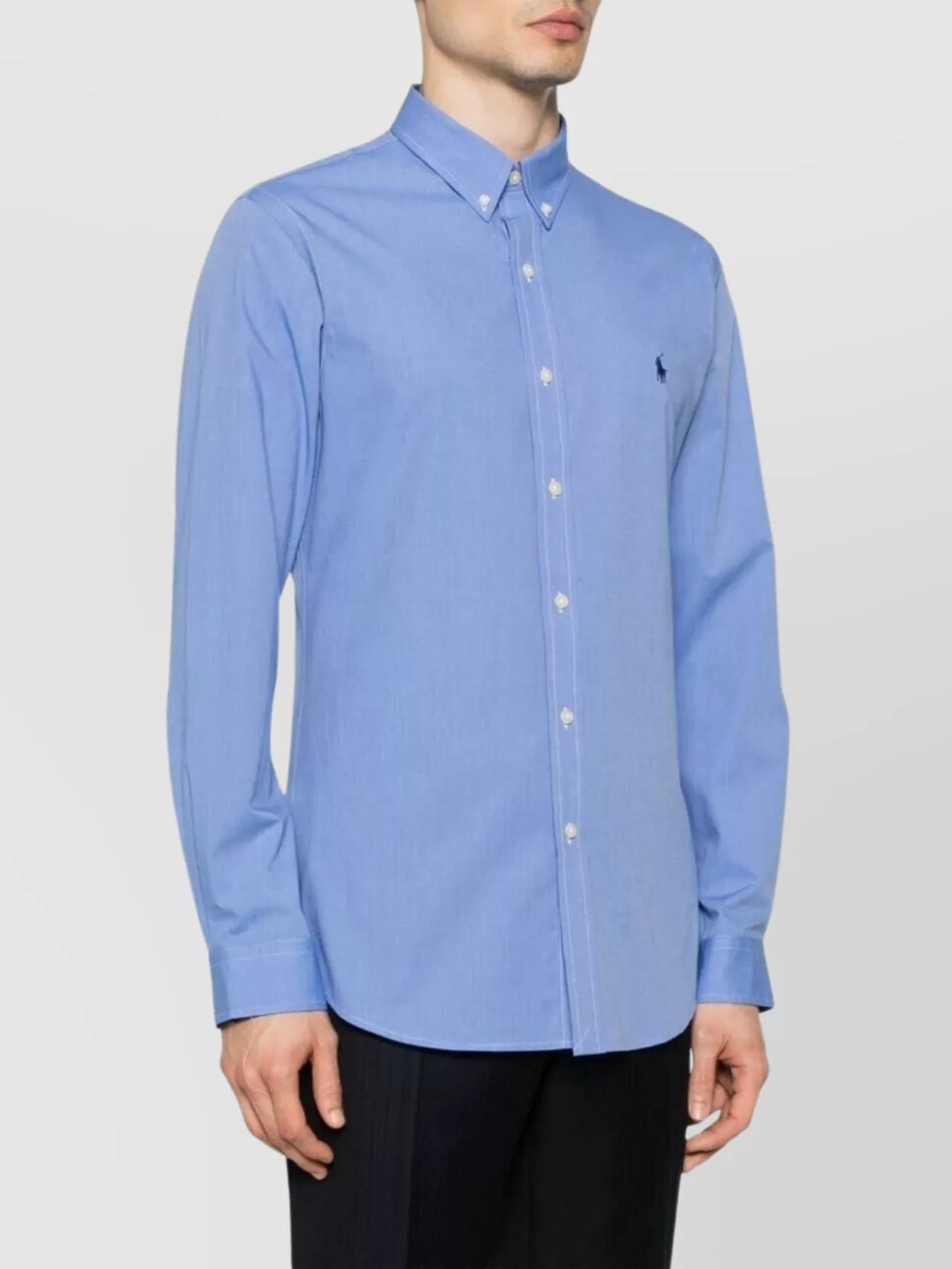 Polo Ralph Lauren Chemise Droite En Coton Stretch In Blue