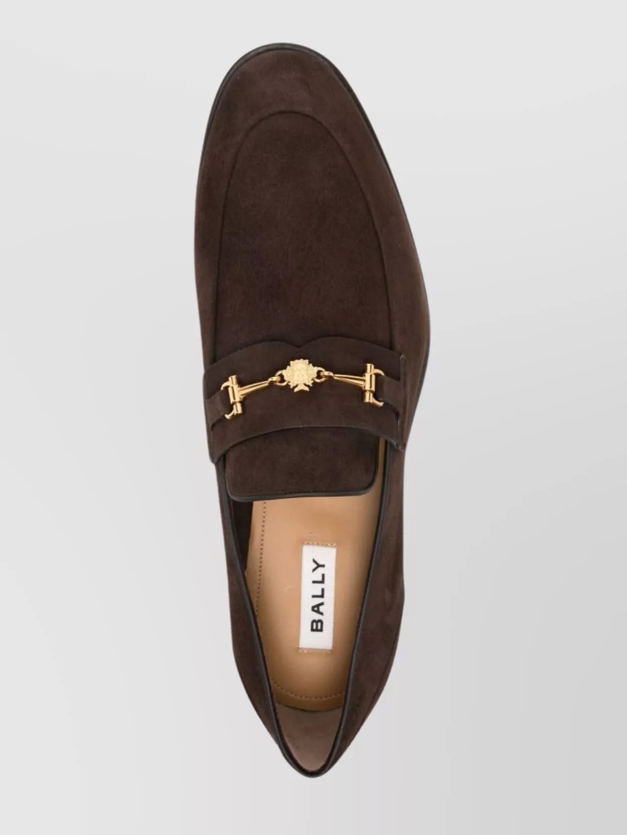 Bally Stacked Heel Suede Loafers Gold Hardware