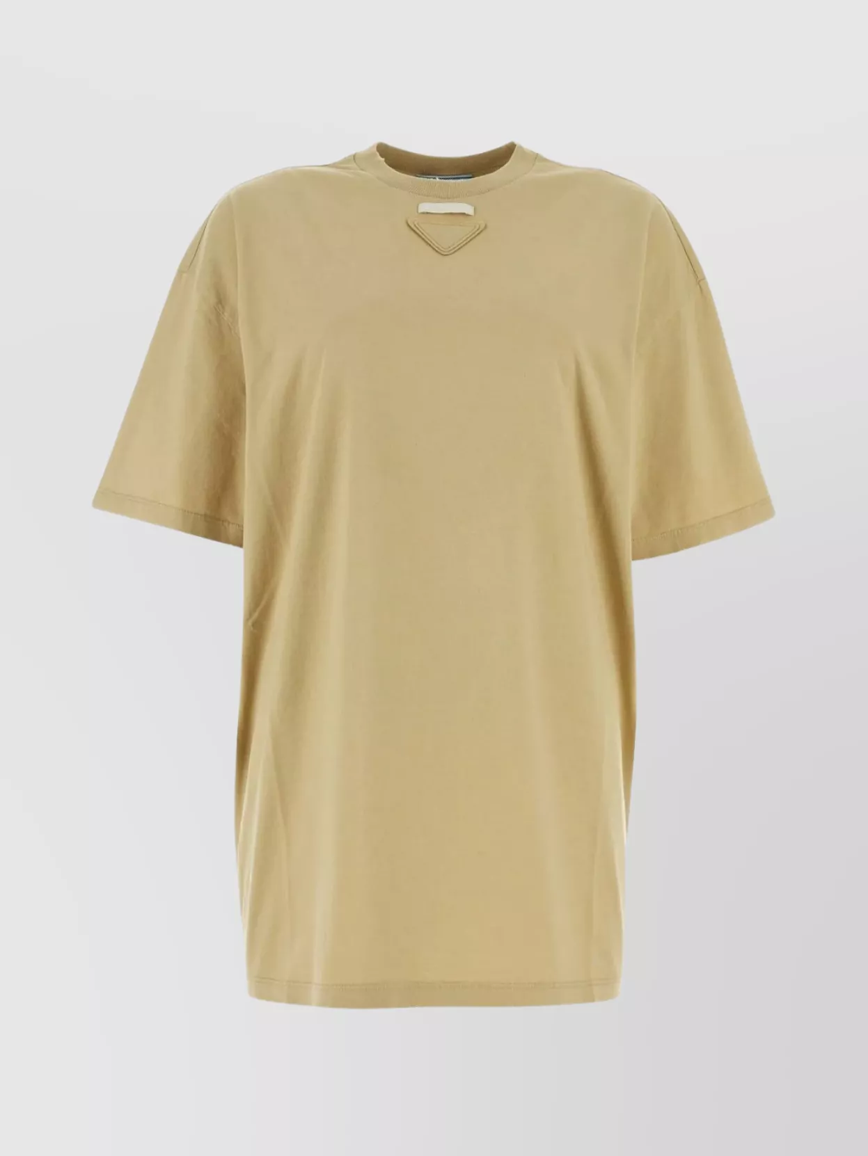Shop Prada Cotton T-shirt Featuring Cut-out Detail In Beige