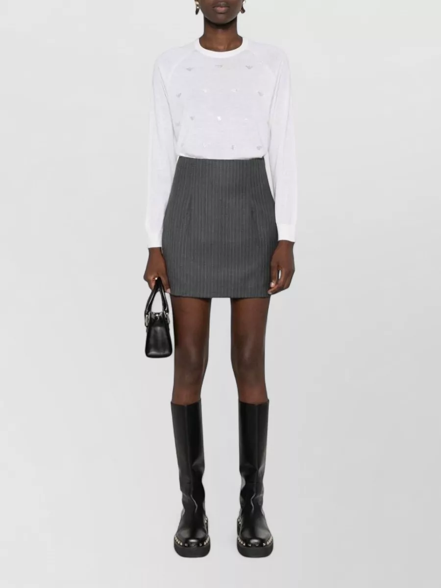 Emporio Armani Wool Fine-Knit Raglan-Sleeve Jumper