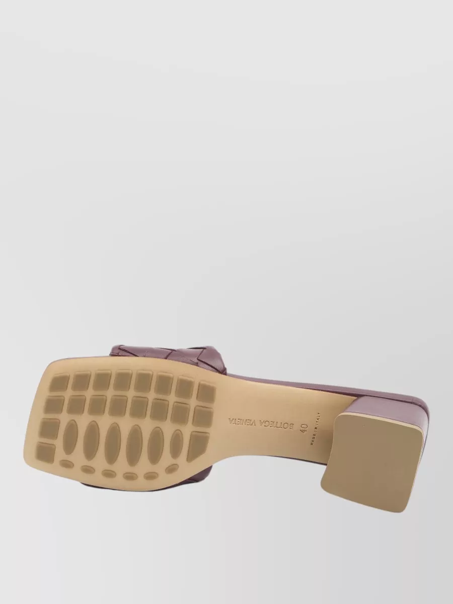 Bottega Veneta Barolo Square Toe Woven Leather Mules