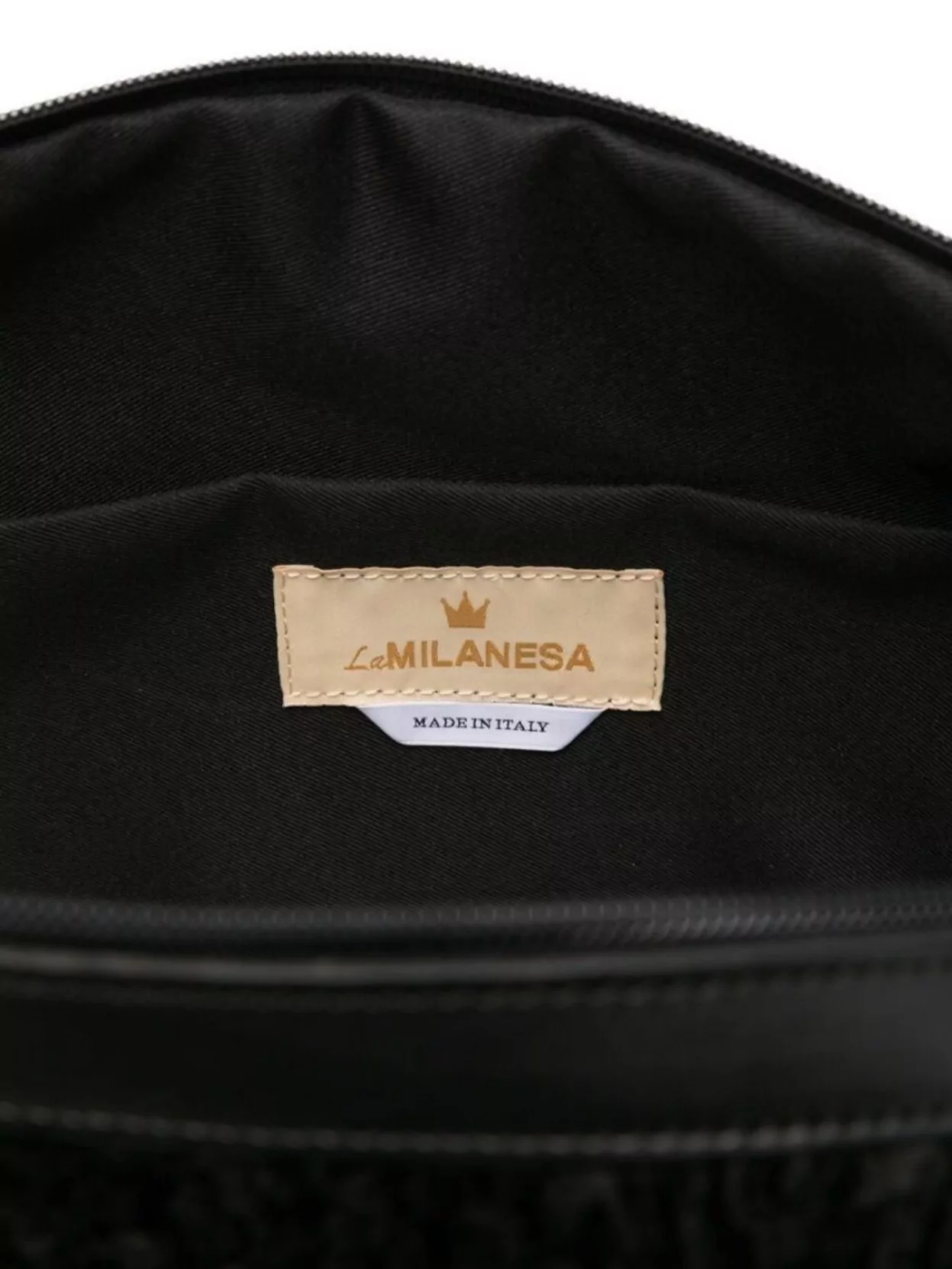 La Milanesa Curved Textured Shoulder Bag With Adjustable Strap