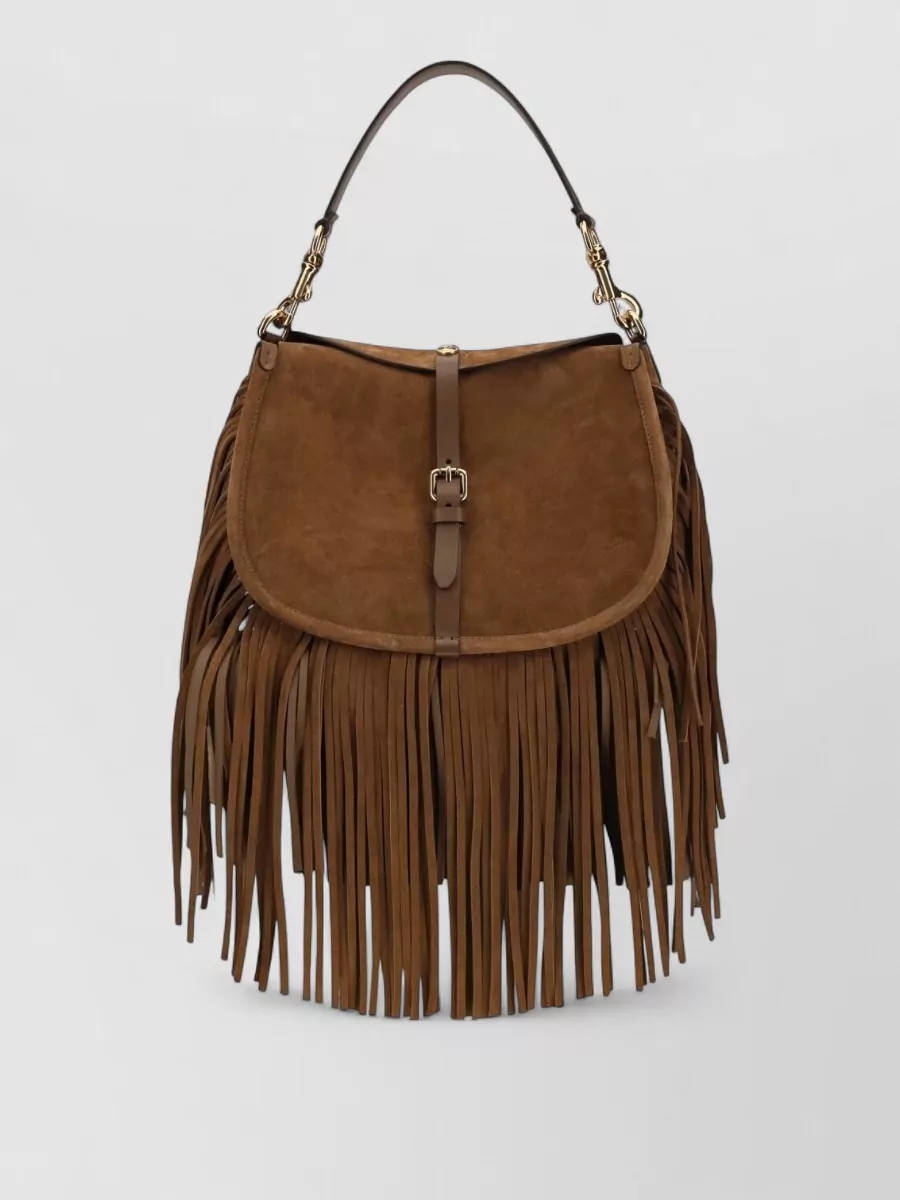 Etro Medium Suede Fringe Shoulder Bag