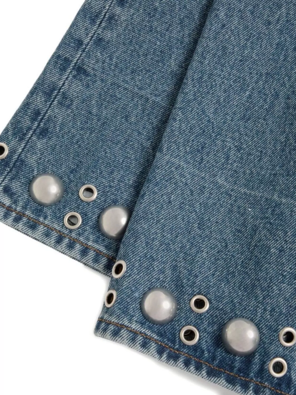 Valentino Five-Pocket Denim Trousers Featuring Button Embellishments