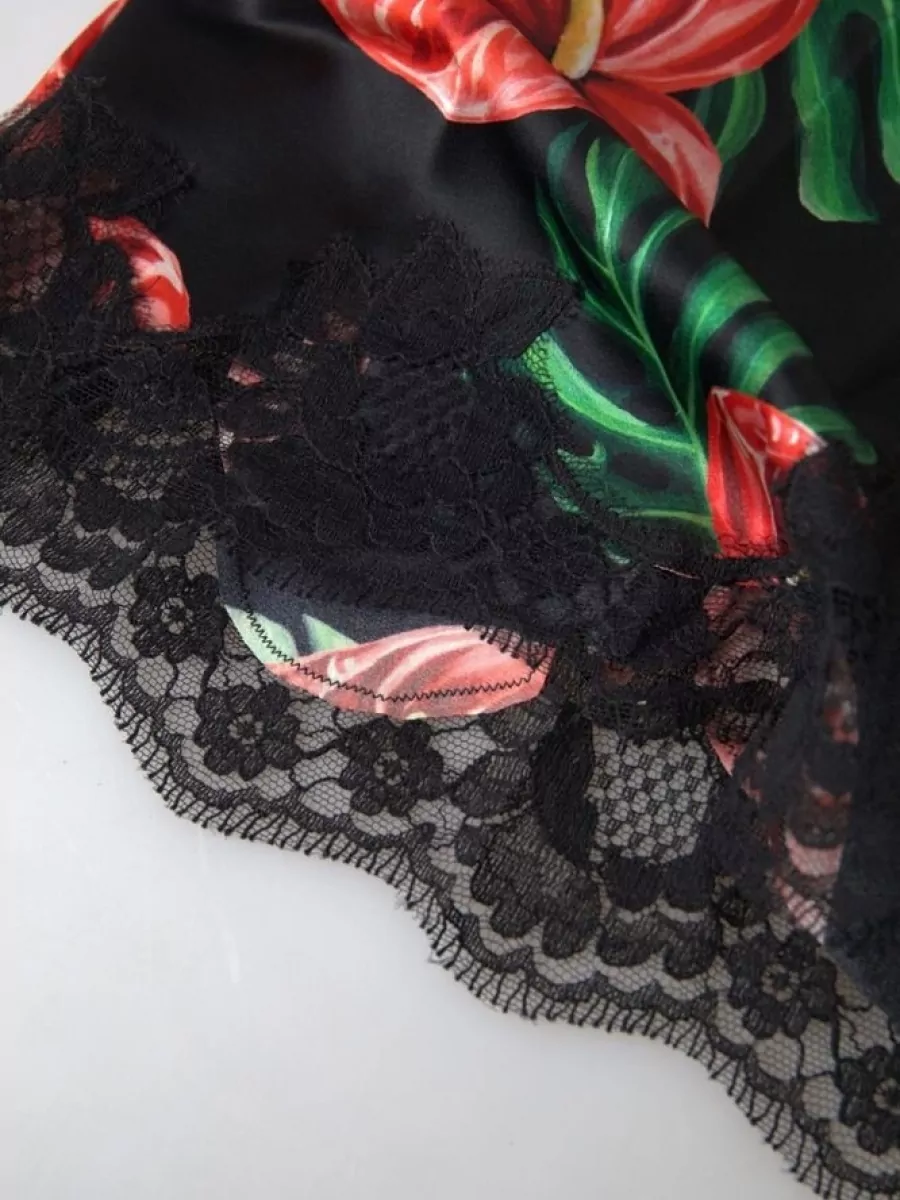 Dolce&Gabbana Silk Floral Print Lace Trim Camisole Top