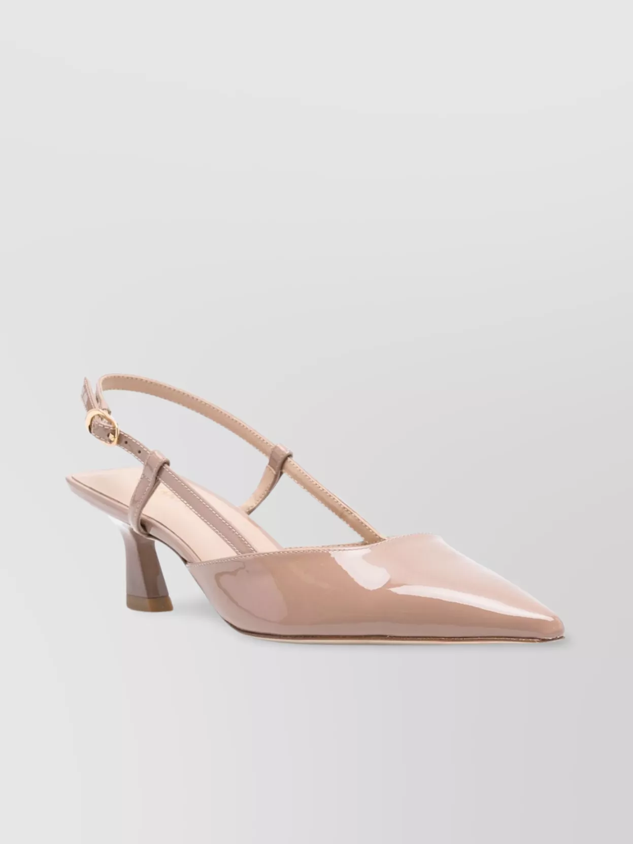 Stuart Weitzman Slingback Kitten Heel Patent Buckle