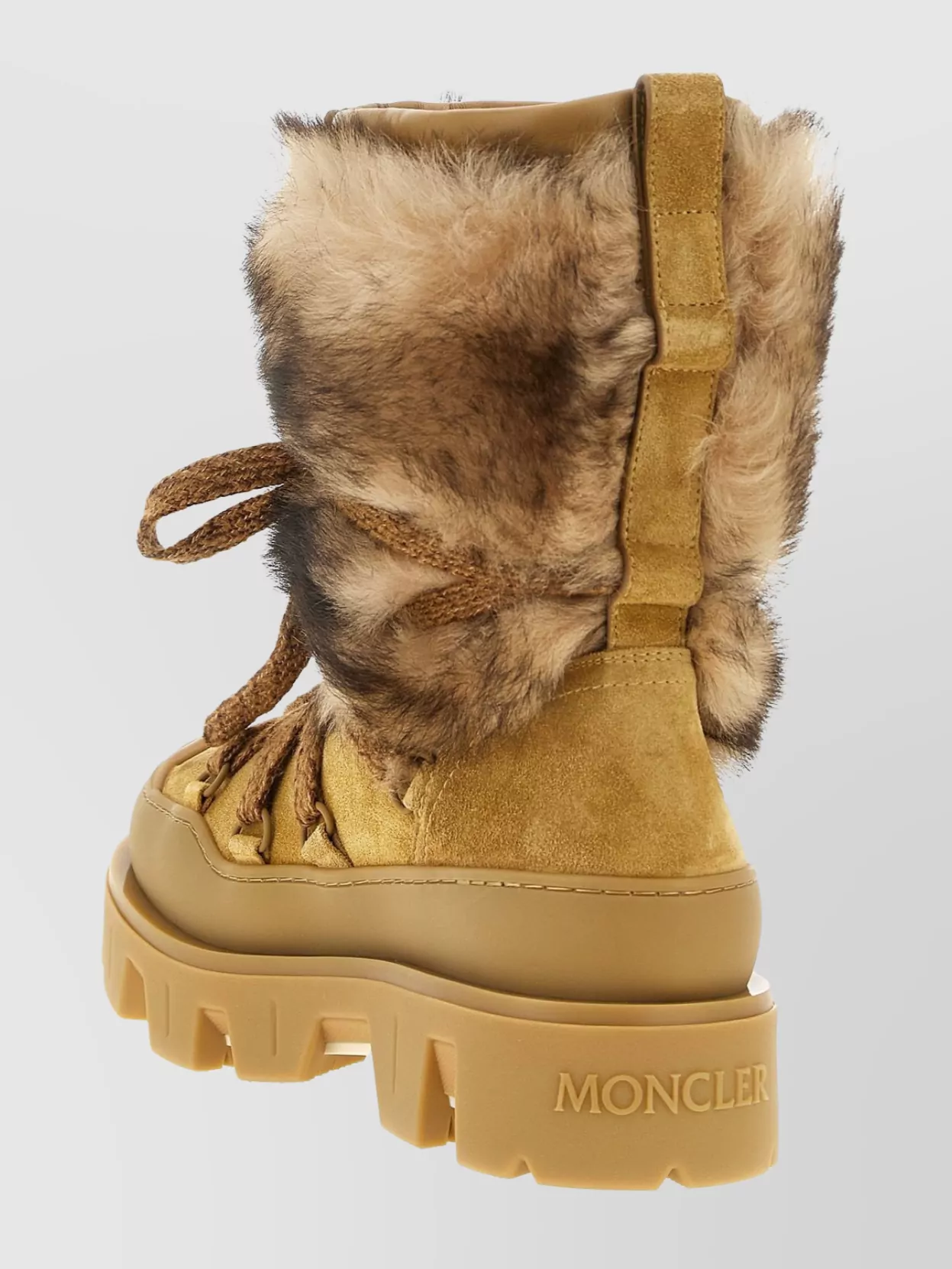 Moncler Ankle Boots With Faux Fur Trim