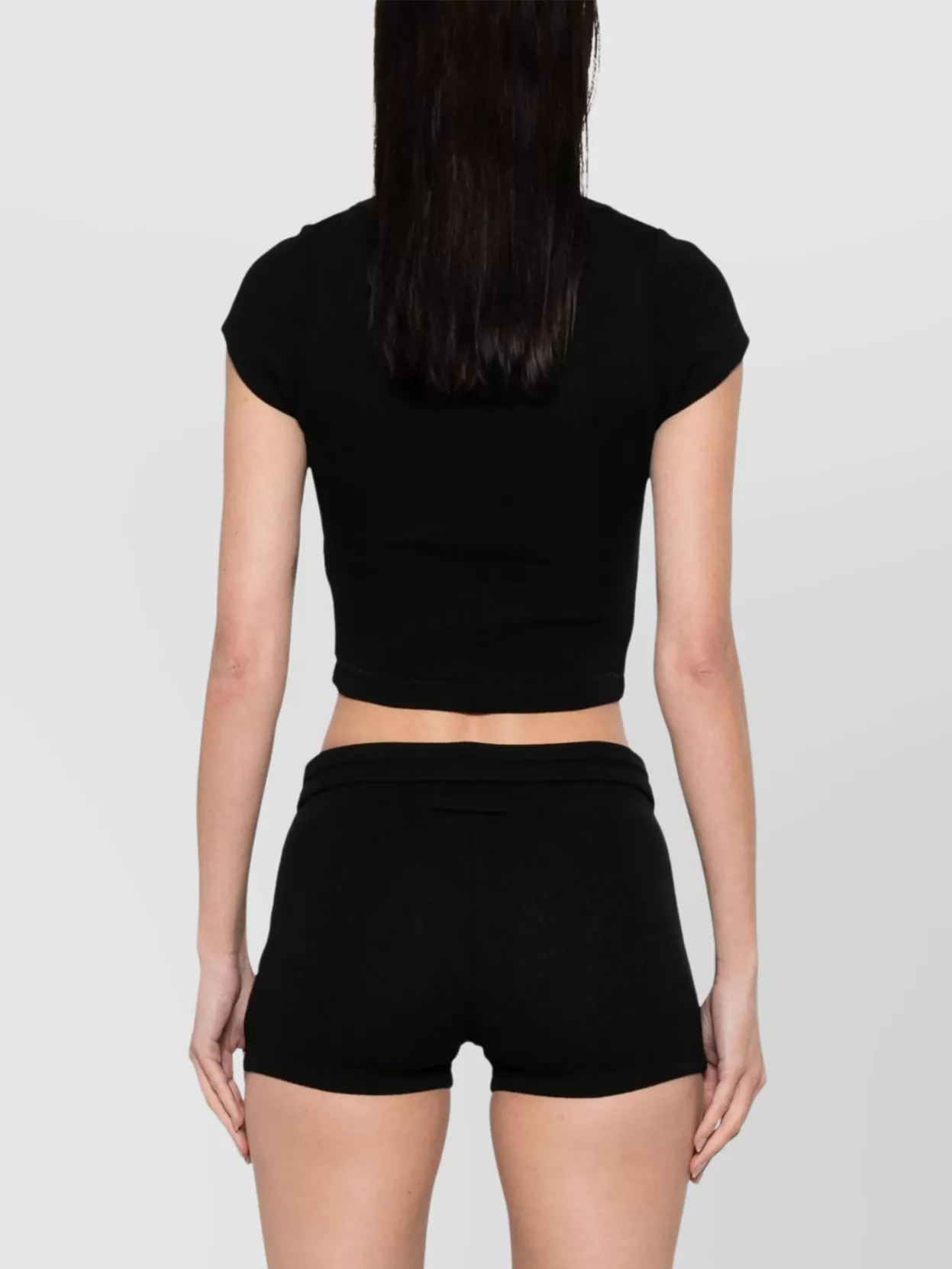 Jean Paul Gaultier Cropped Baby T-shirt Avec Patch In Black