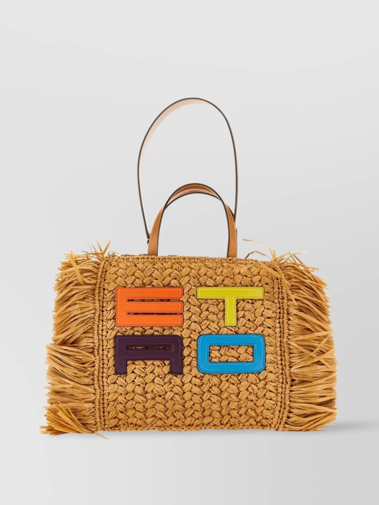 Etro Fringed Woven Tote Bag