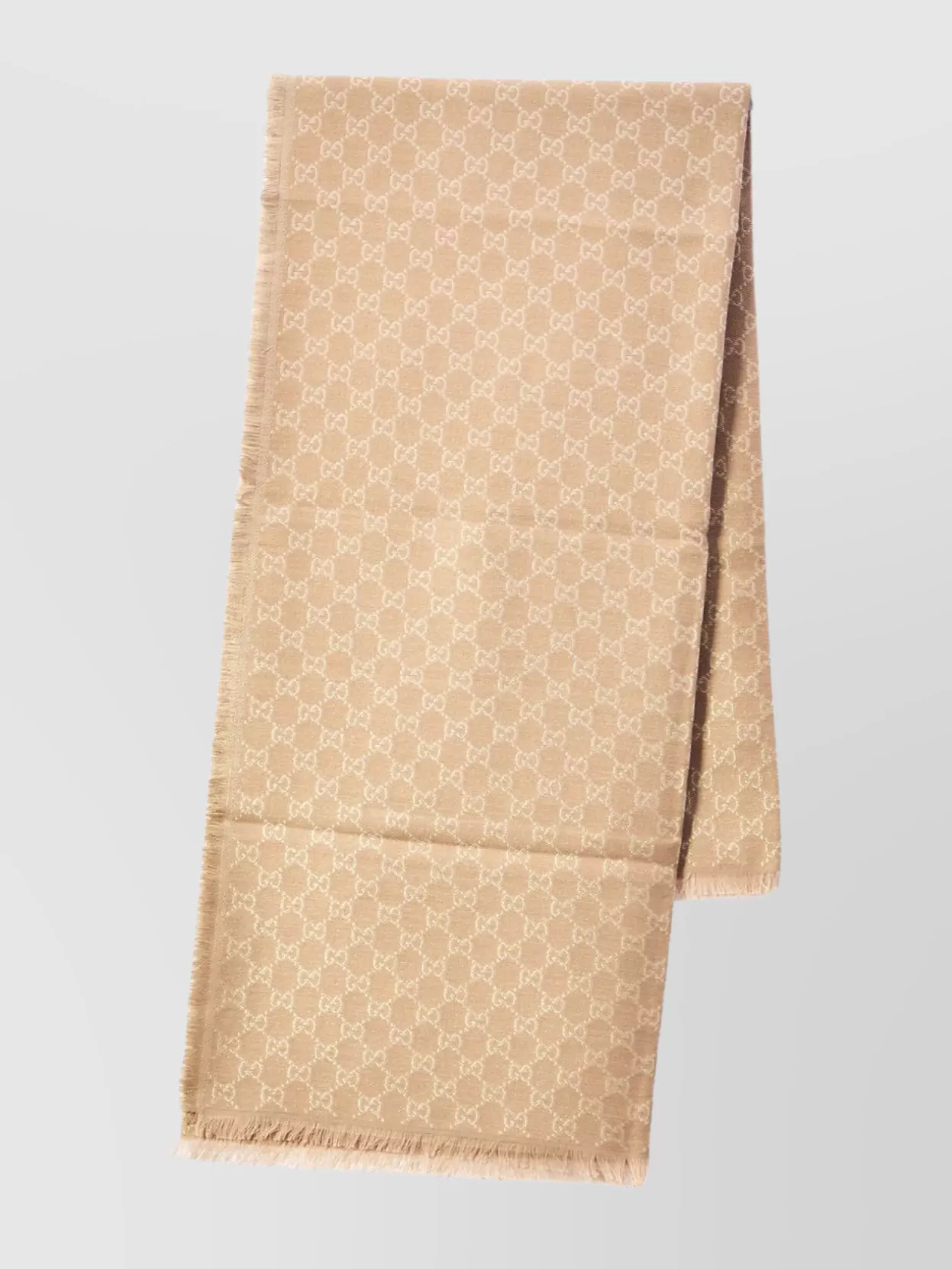 Gucci Women Shawl With Printed Gg Lamé In Brown
