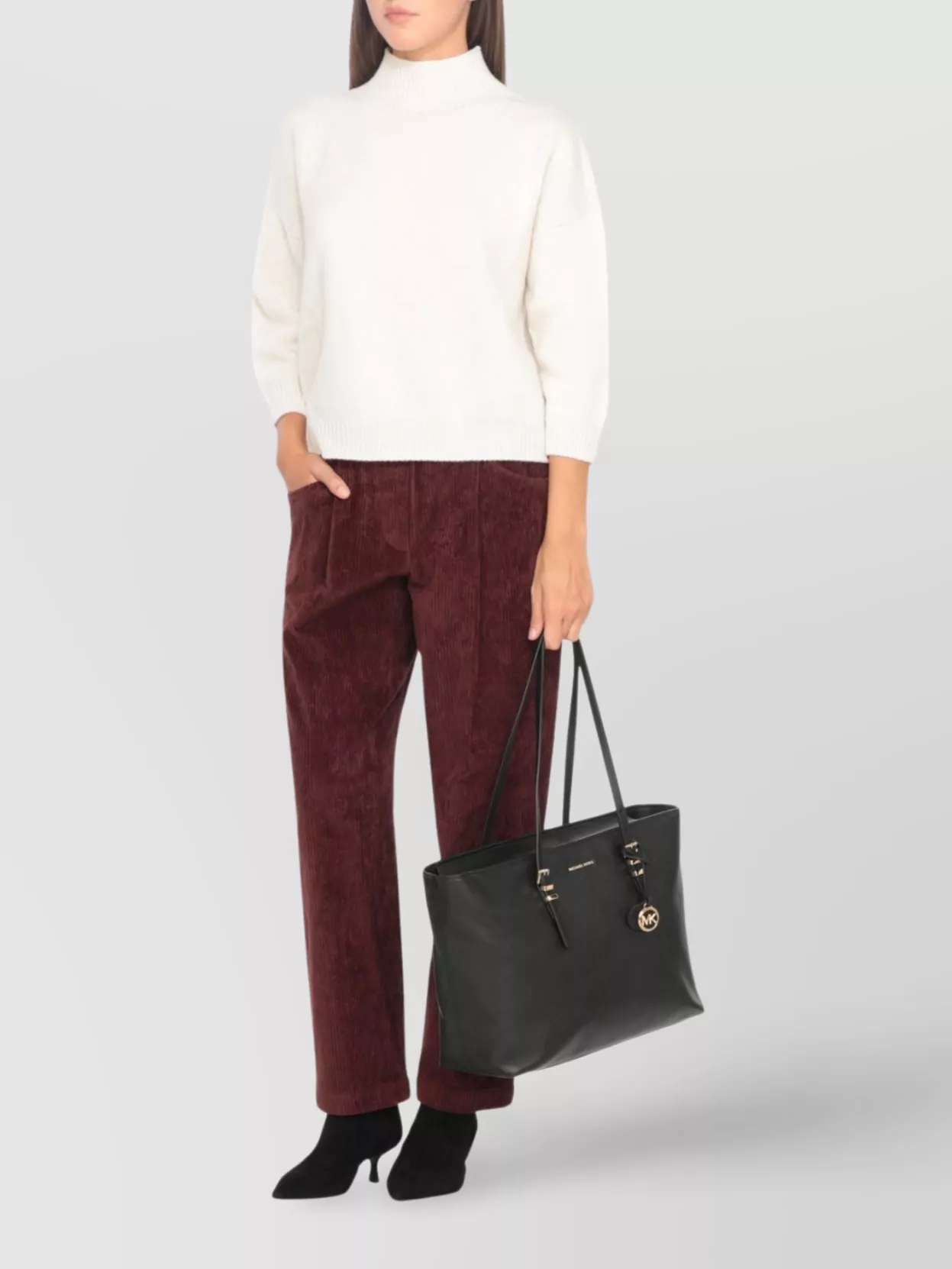 Michael Michael Kors Leather Shoulder Bag Featuring Adjustable Handles
