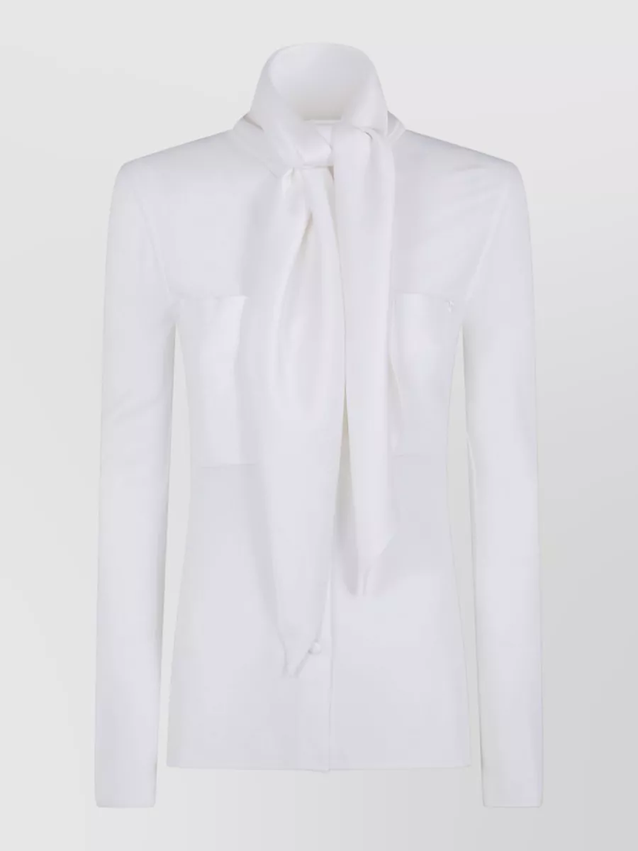 Courrèges scarf collar jersey shirt