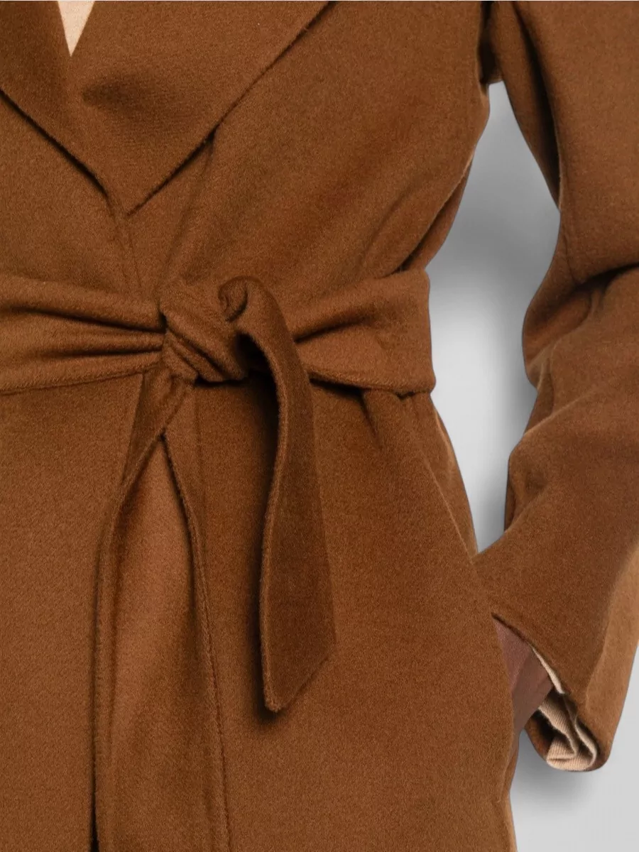 S Max Mara Wool Silk Cashmere Belted Coat
