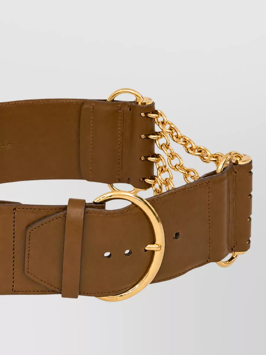 Chloé Leather Chain-Detail Belt