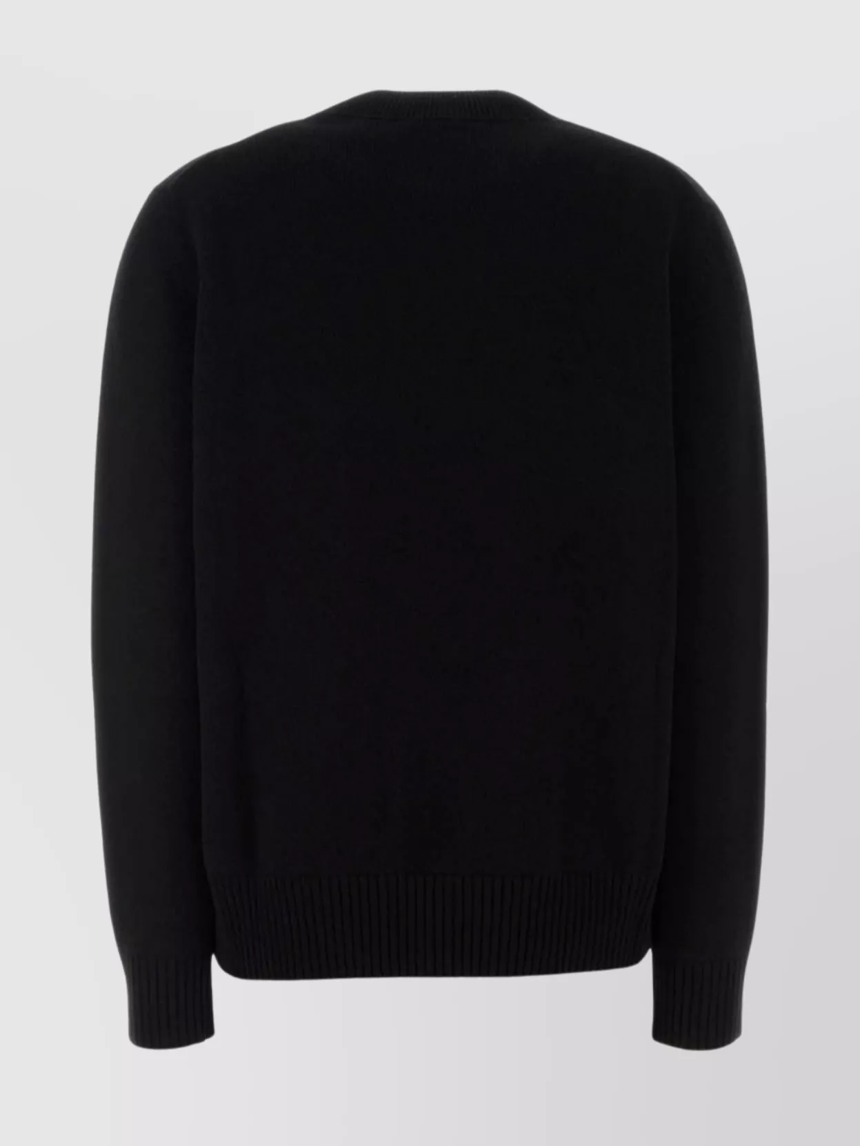 Givenchy Wool Blend Crew Neck Sweater With Ribbed Cuffs And Hem In Black