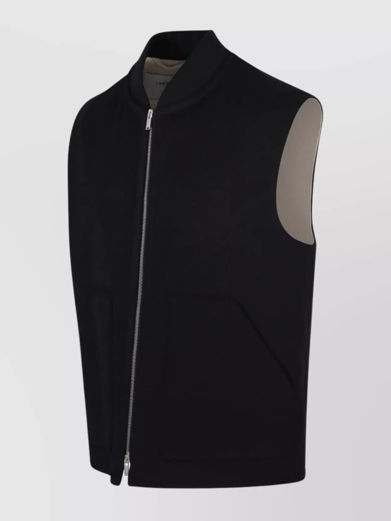 Lardini Sleeveless Ribbed Collar Side Pockets Jacket