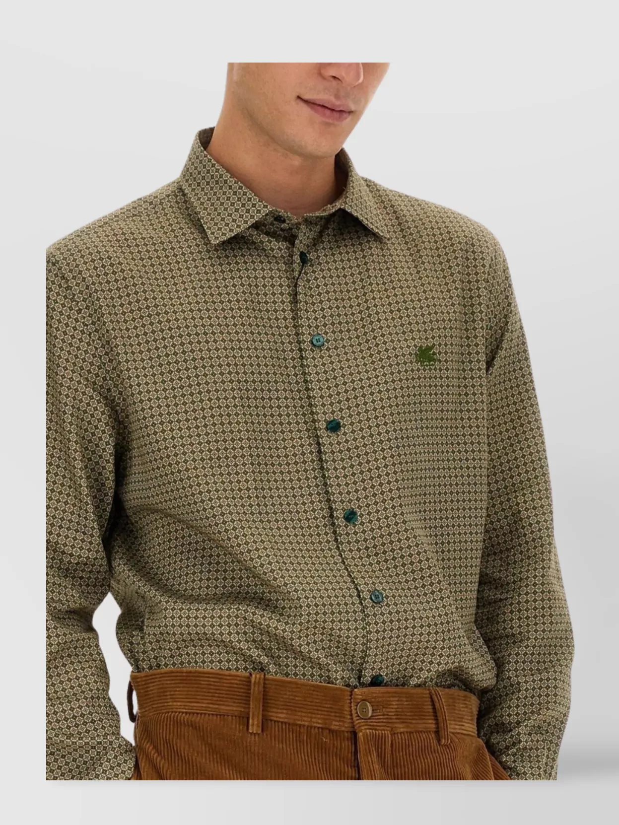 ETRO SLIM FIT PEGASUS SHIRT WITH BUTTON ACCENTS