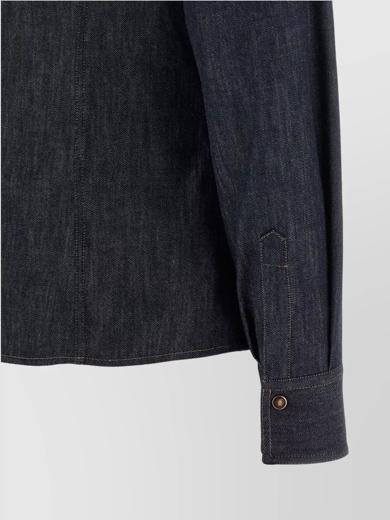 Brunello Cucinelli Bow Pocket Long Sleeve Shirt In Blue