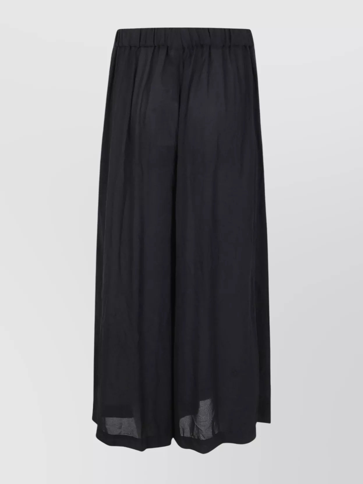 Comme Des Garçons Wide Leg Sheer Fabric Trousers With Elastic Waistband In Black
