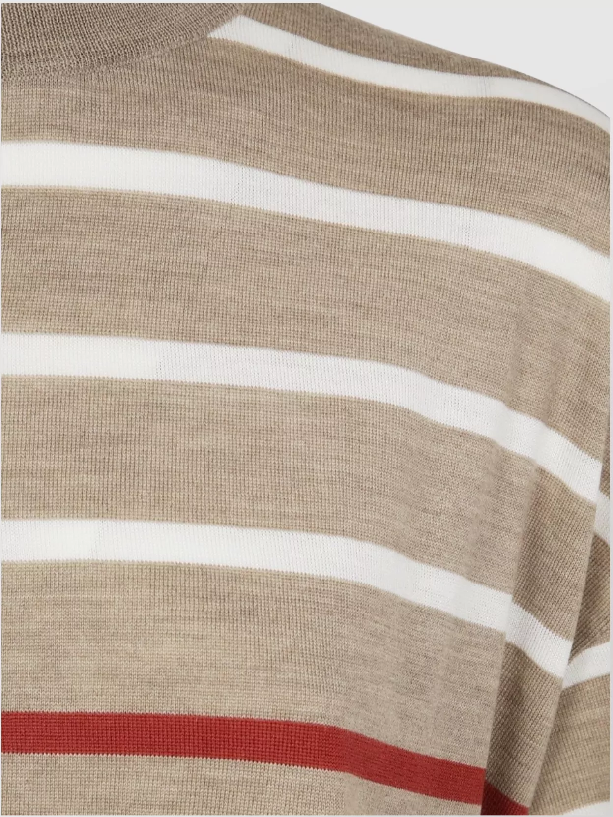 Brunello Cucinelli Crew Neck Striped Short Sleeves Sweater