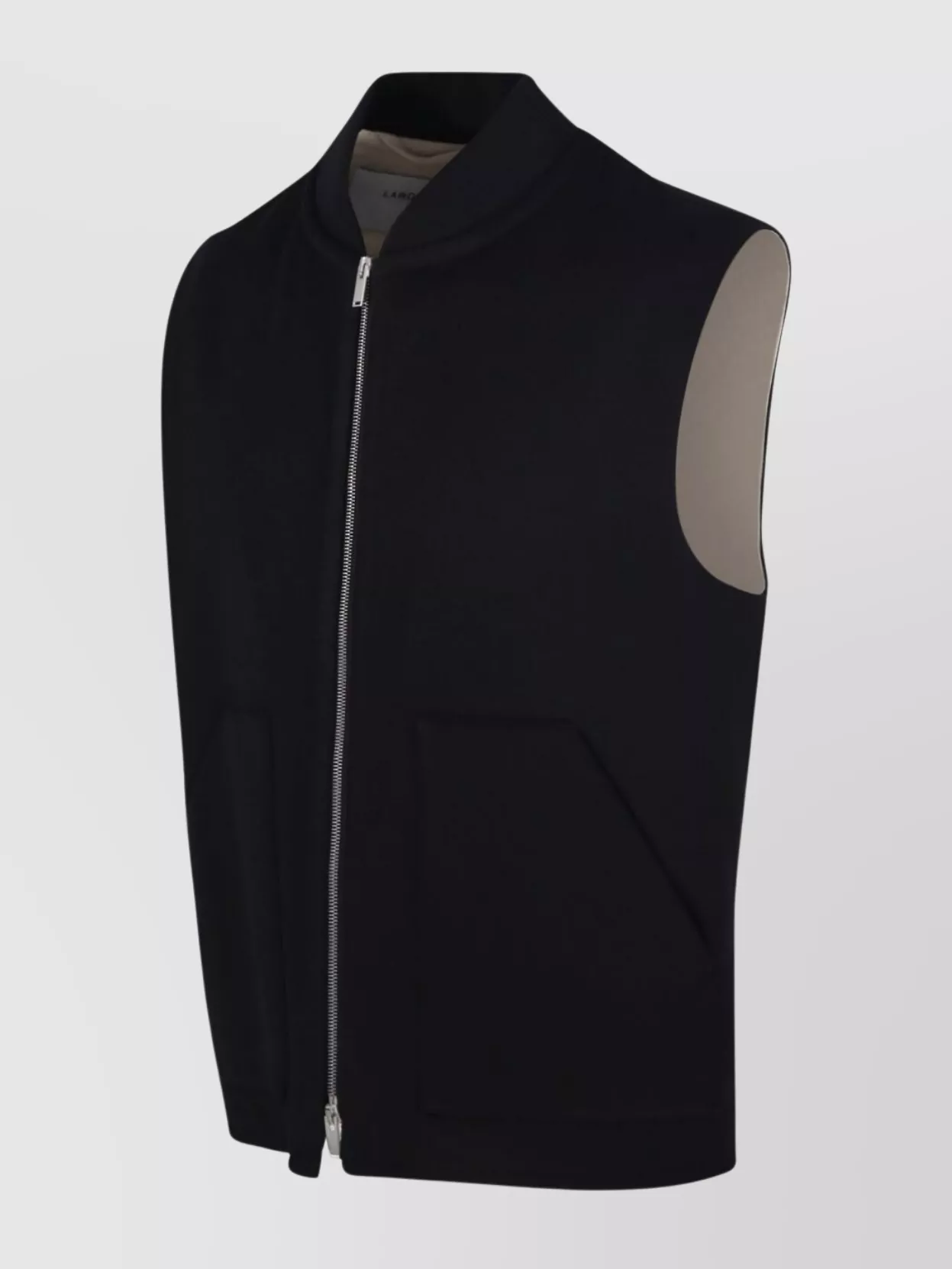 Lardini Sleeveless Short Jacket Ribbed Collar