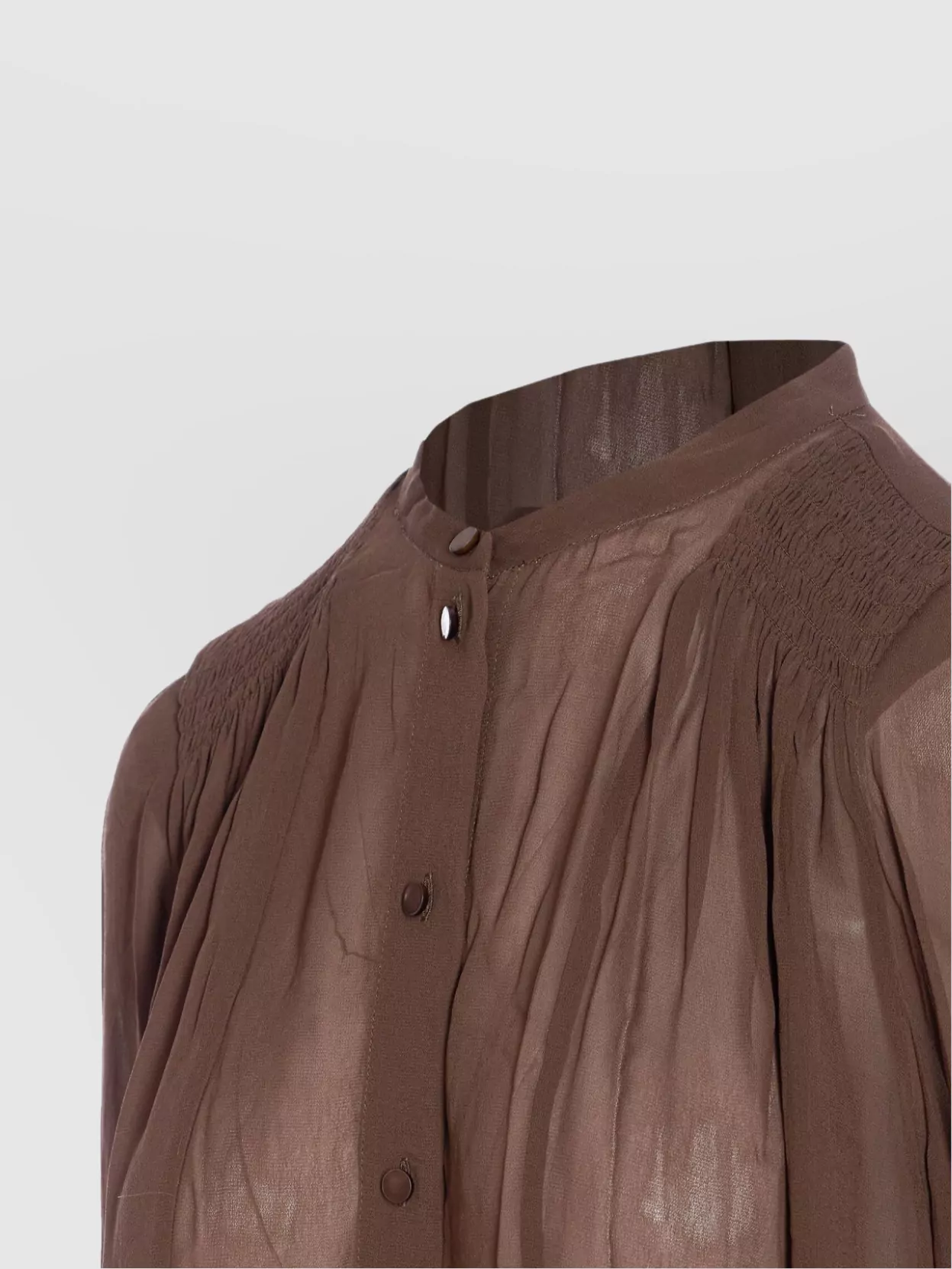 Isabel Marant Etoile Sheer Fabric Smocked Long Sleeves Top