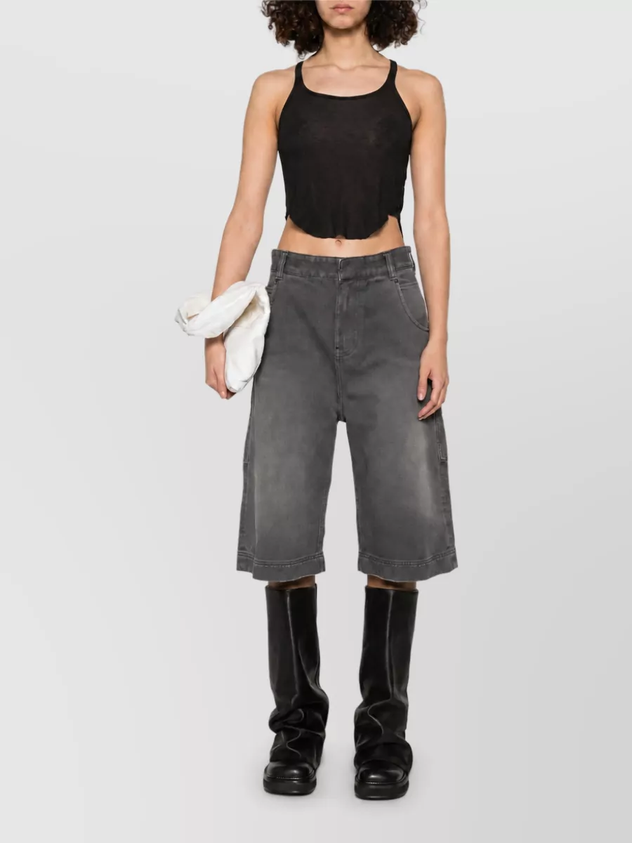 Rick Owens Cropped Sleeveless Racerback Tank Top