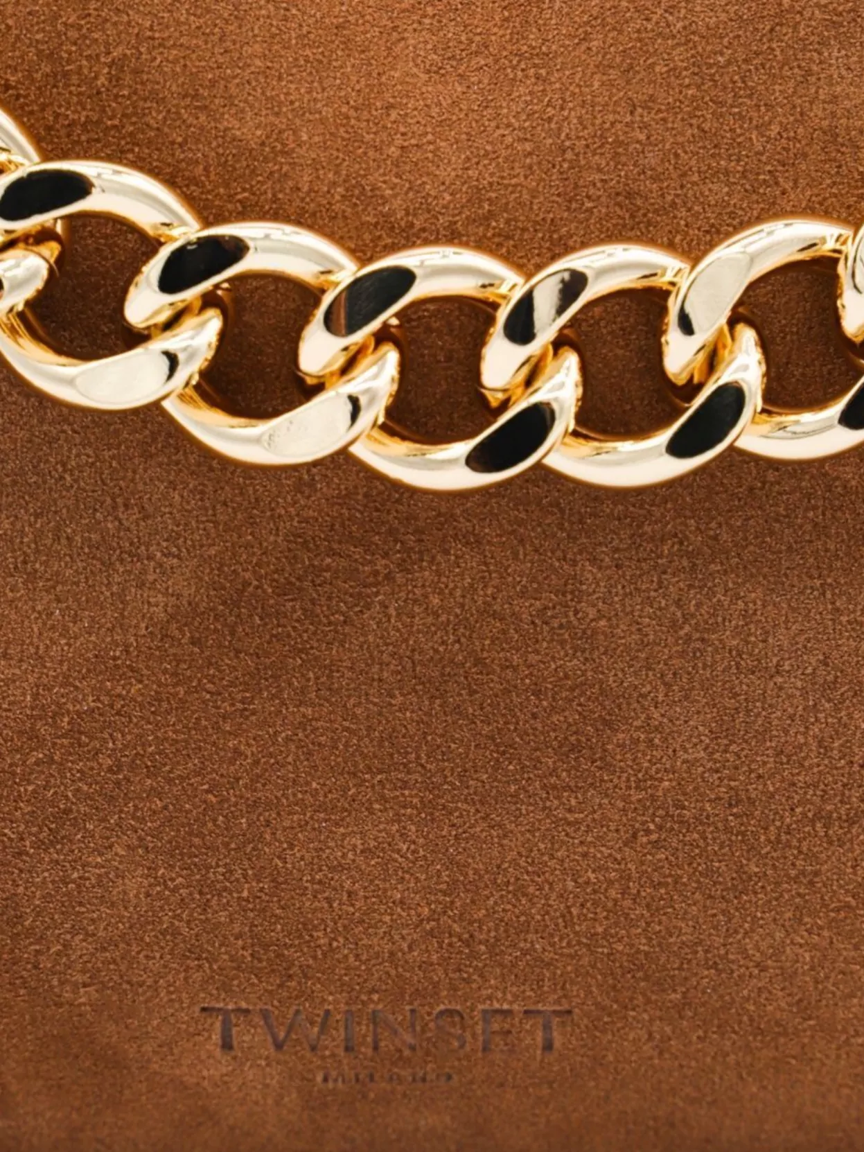 Twin-Set Rectangular Suede Chain Strap Single Handle