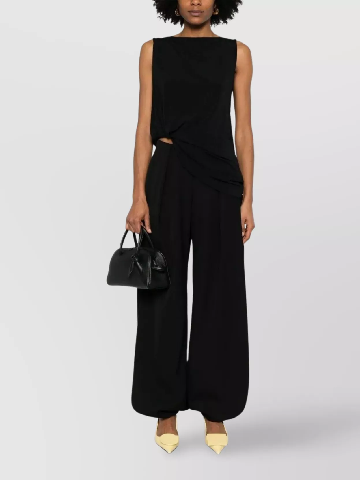 Jacquemus Draped Crossover Sleeveless Top With Twist Detail