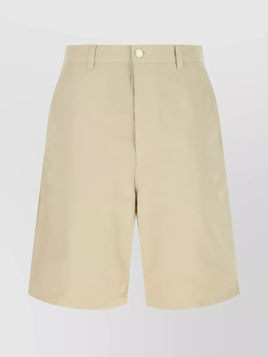 Shop Ami Alexandre Mattiussi Modern Twist On Wide-leg Shorts In Cream