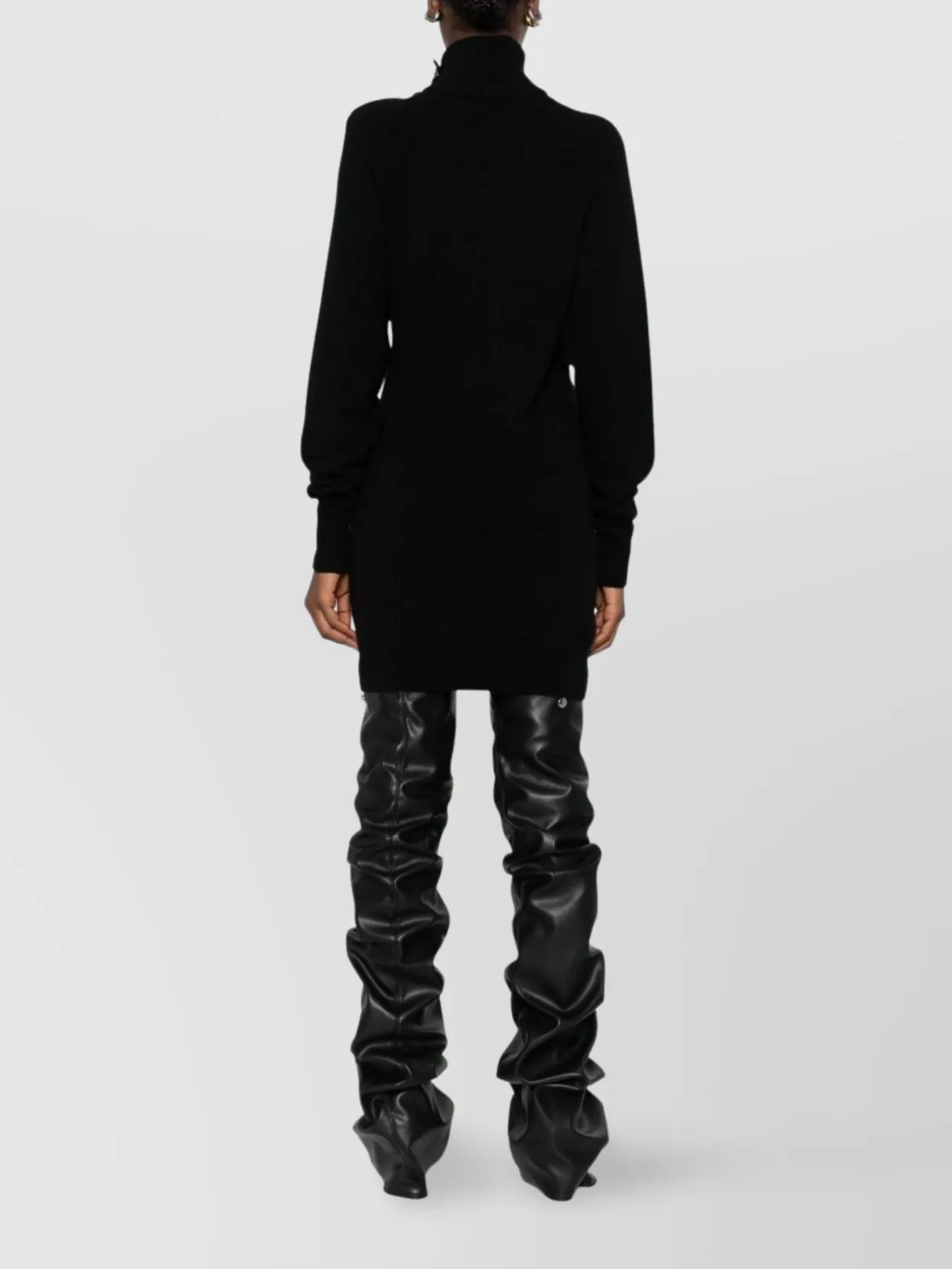 Balmain Turtleneck Mini Dress Decorative Buttons