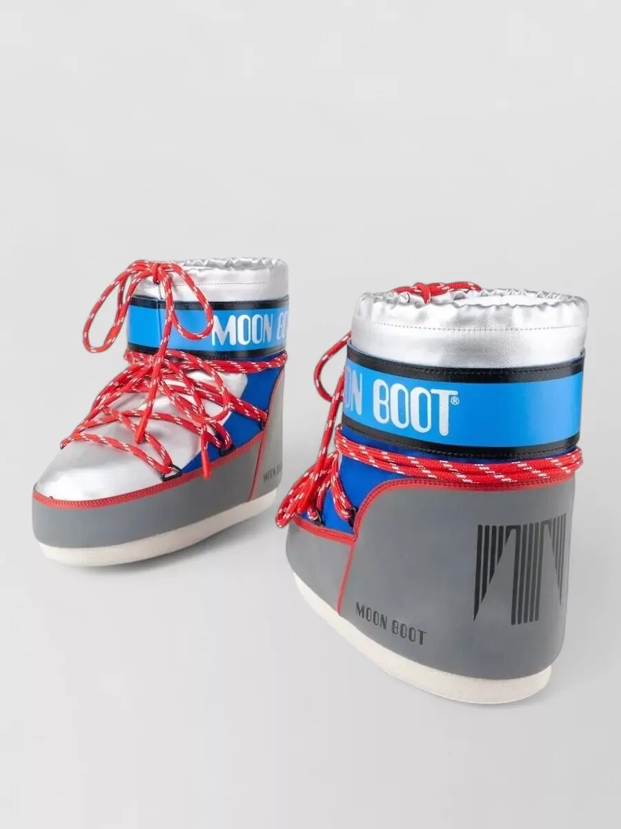 Moon Boot leather icon low space racing ankle boots