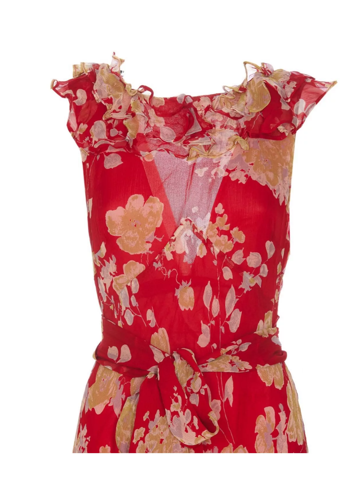 Rixo London Knee Length Dress Belted Waist