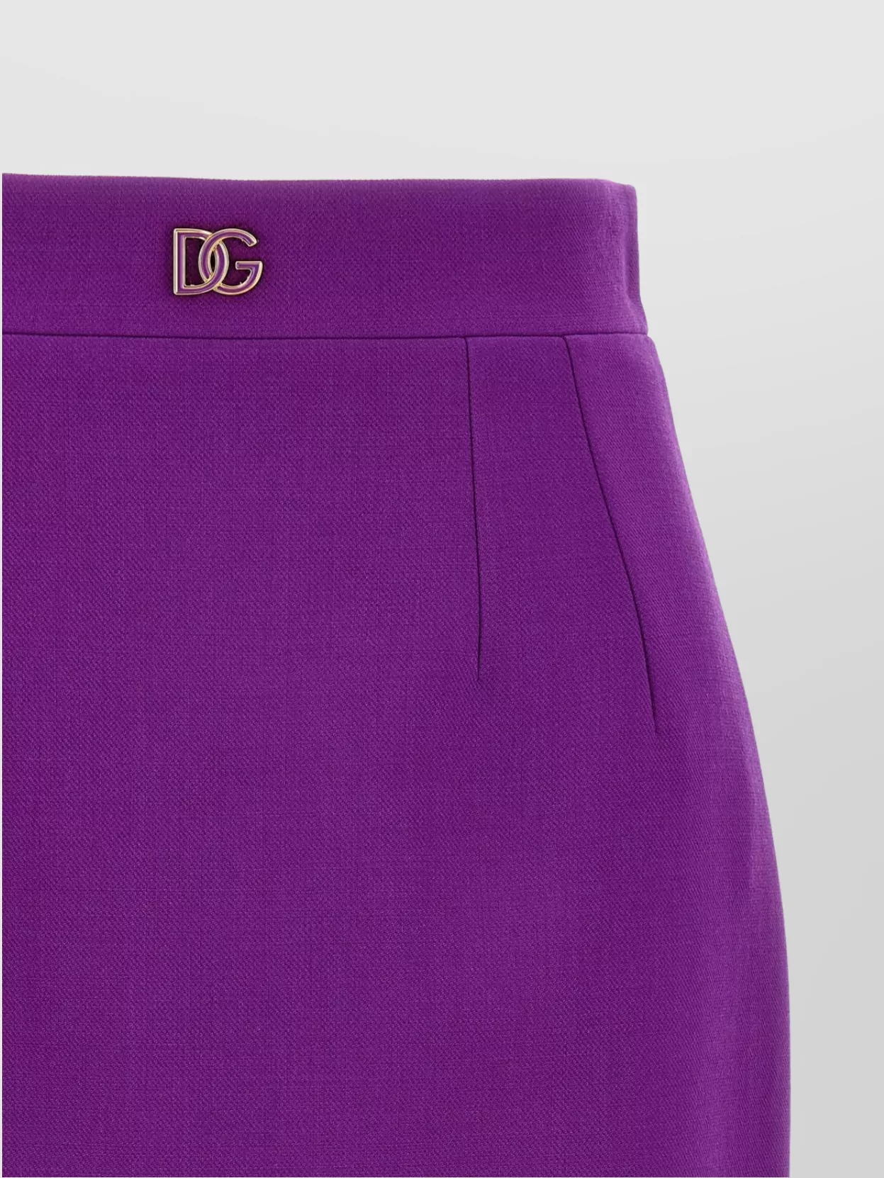 Dolce&Gabbana High-Waisted Pleat Detail Metallic Logo Skirt