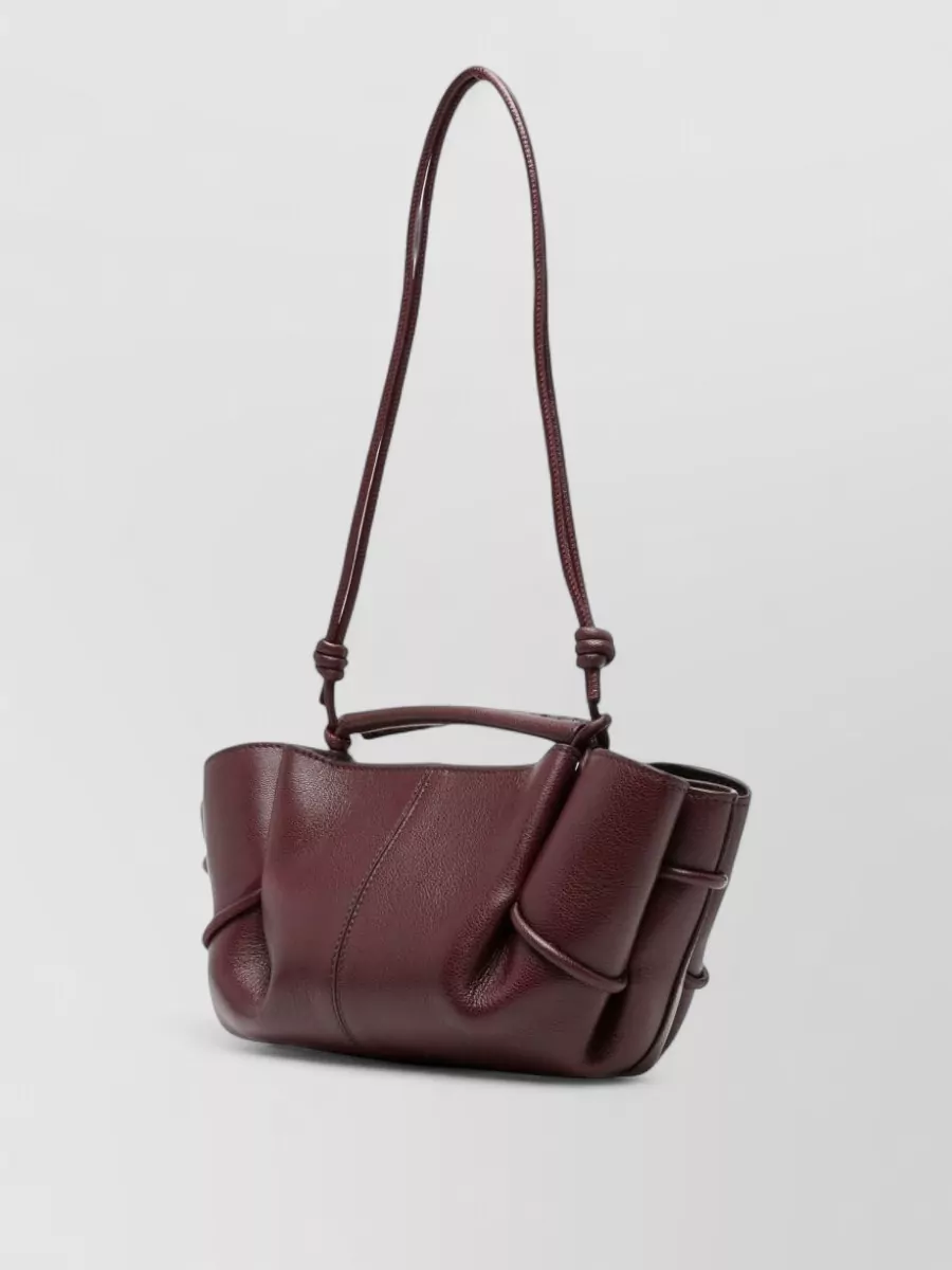 Hereu Leather Braided Handle Clutch Bag