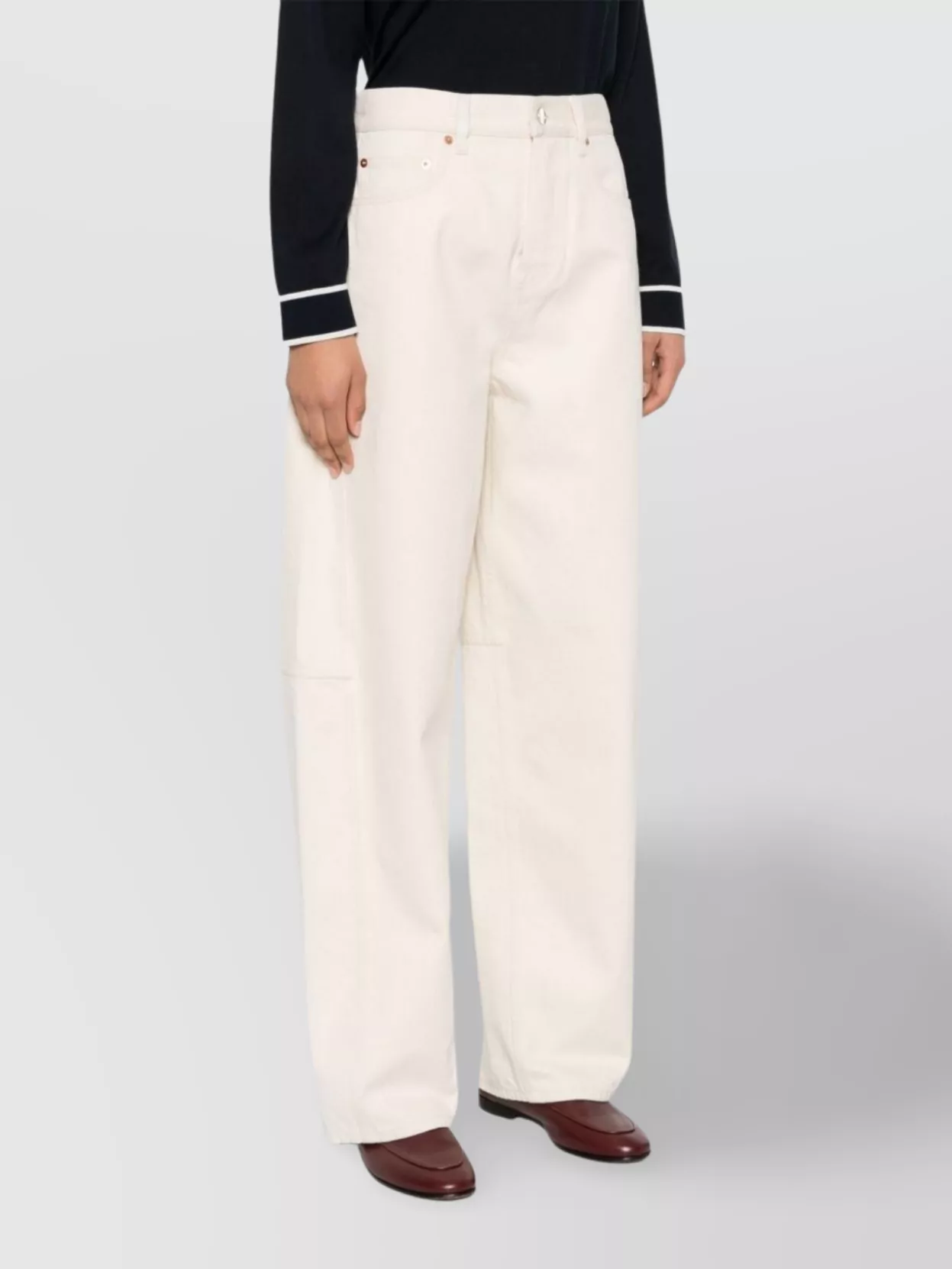 Gucci Wide-Leg Denim Jeans With Rivets