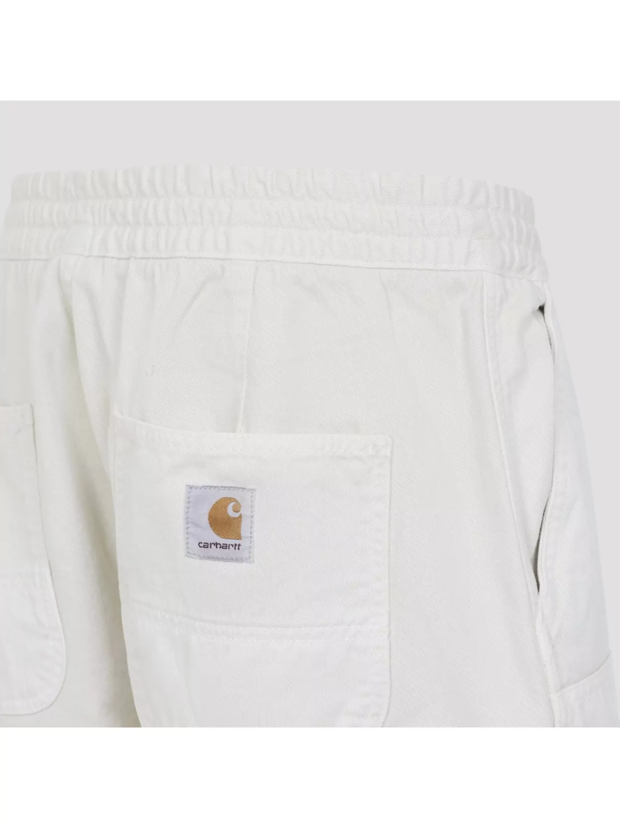 Carhartt Wide Leg Cropped Trousers Pockets In White