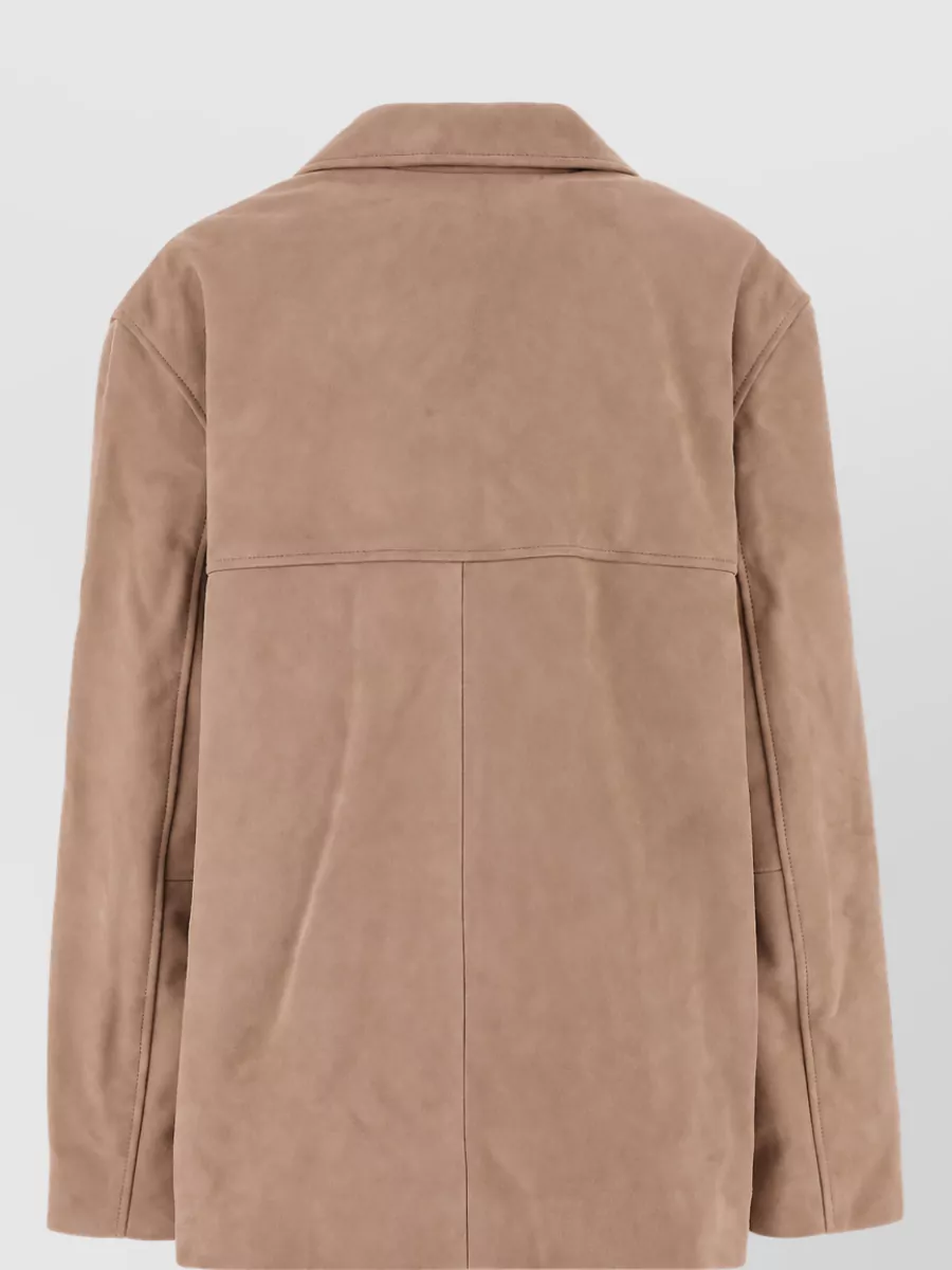 Soeur Leather Single-Breasted Coat
