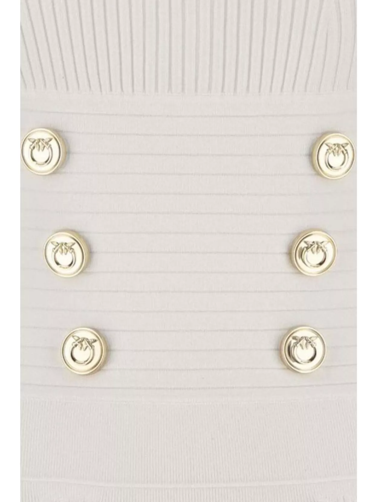 Pinko Ribbed Texture Sleeveless Dress With Gold Buttons