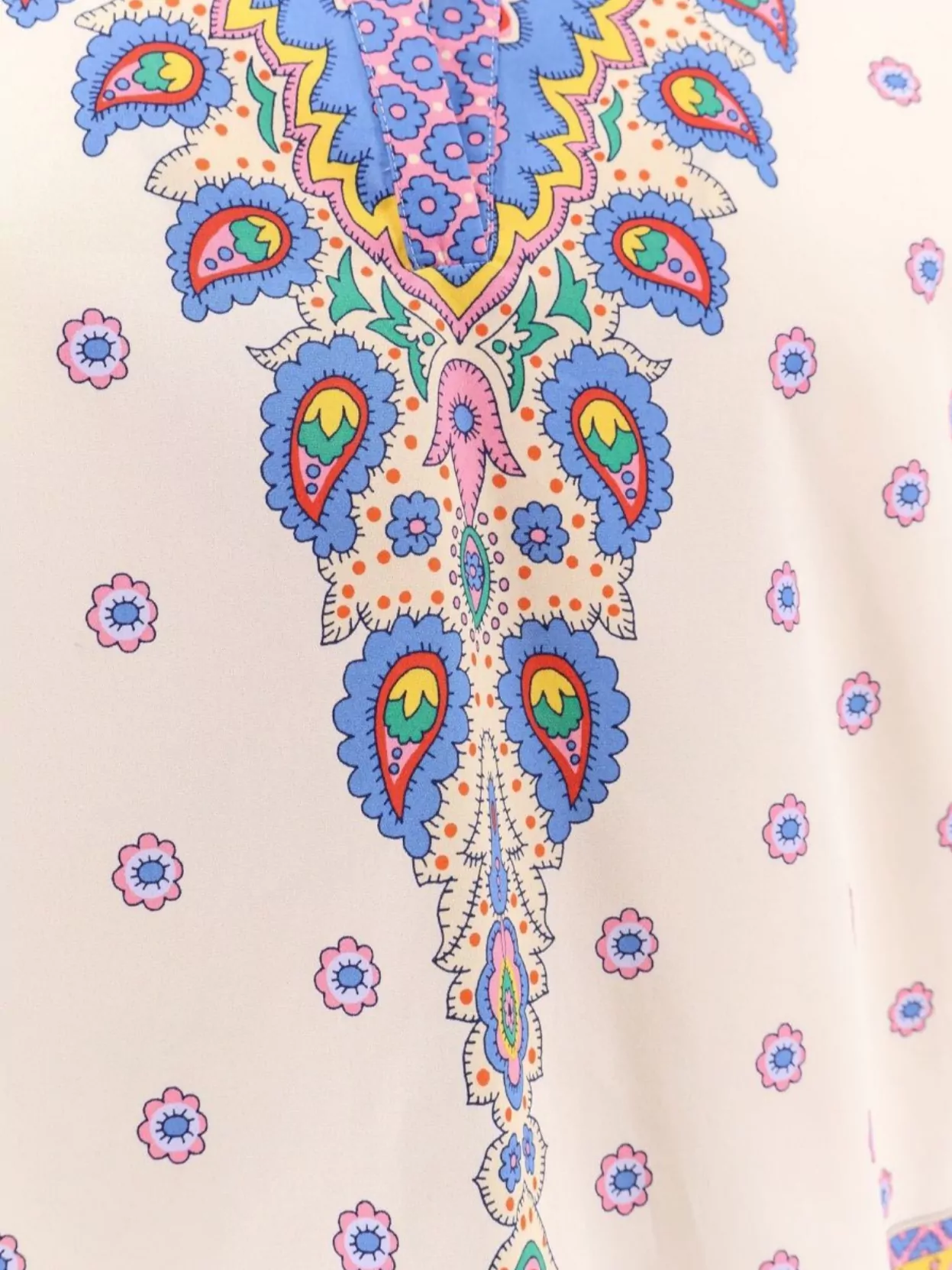 Etro Cotton Shirt Multicolor Print Elastic Cuffs