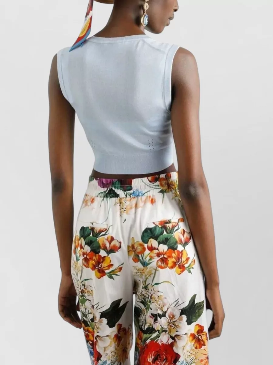 Dolce&Gabbana Silk Sleeveless Cropped Top