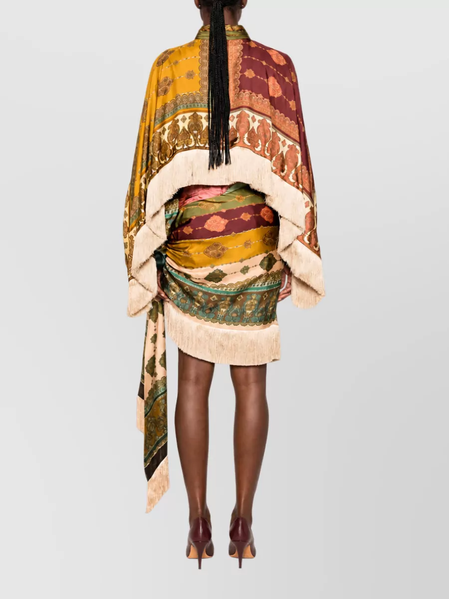 Zimmermann Silk Paisley-Print Draped Mini Dress