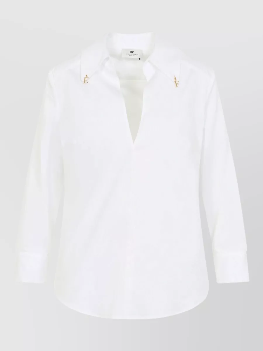 Elisabetta Franchi V-Neck Long-Sleeve Shirt
